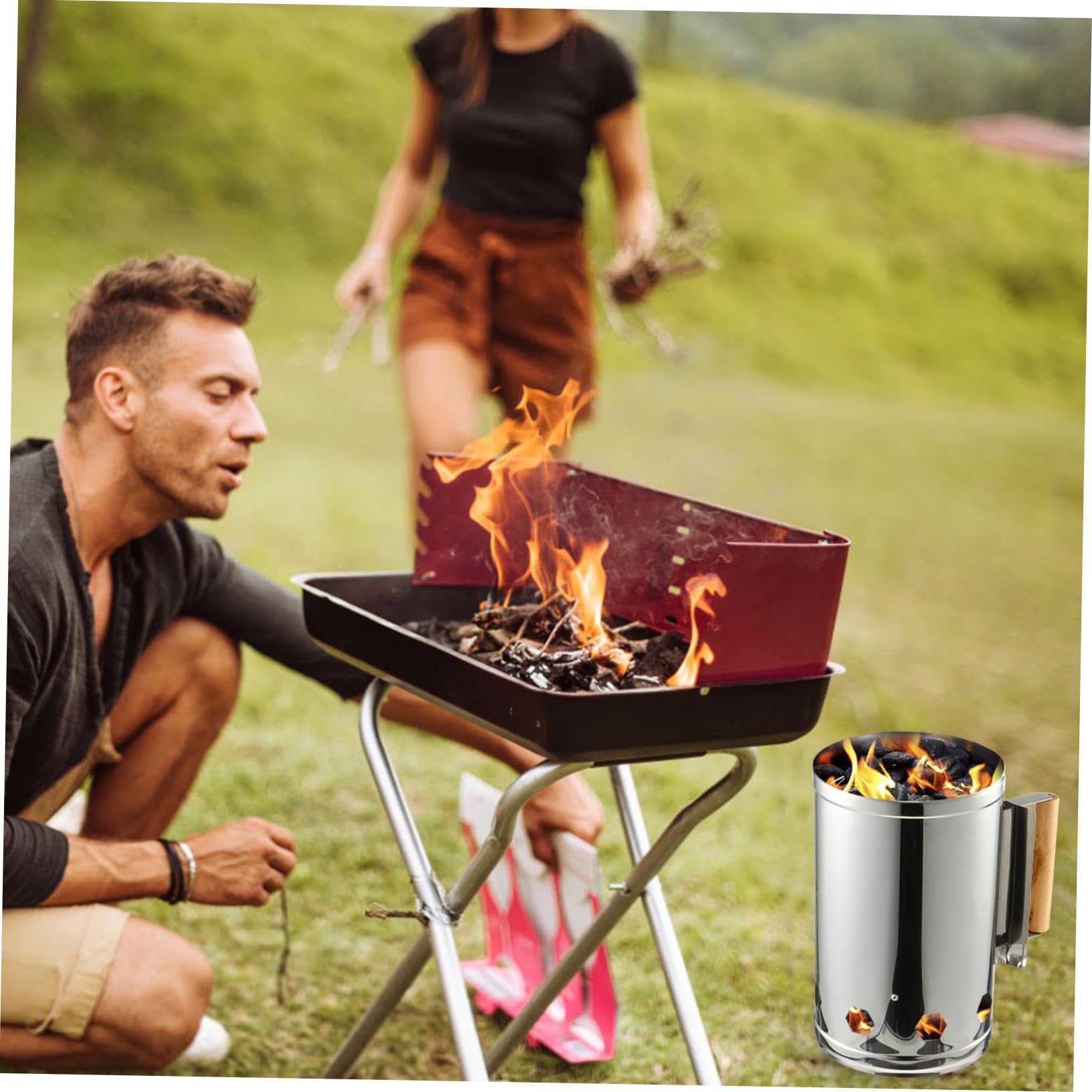 Premium Hemoton Charcoal Chimney Starter – Fast & Efficient BBQ Fire Starter for Outdoor Grilling, Smoking & Camping – Perfect for Gas Grills, Smokers & Charcoal BBQs
