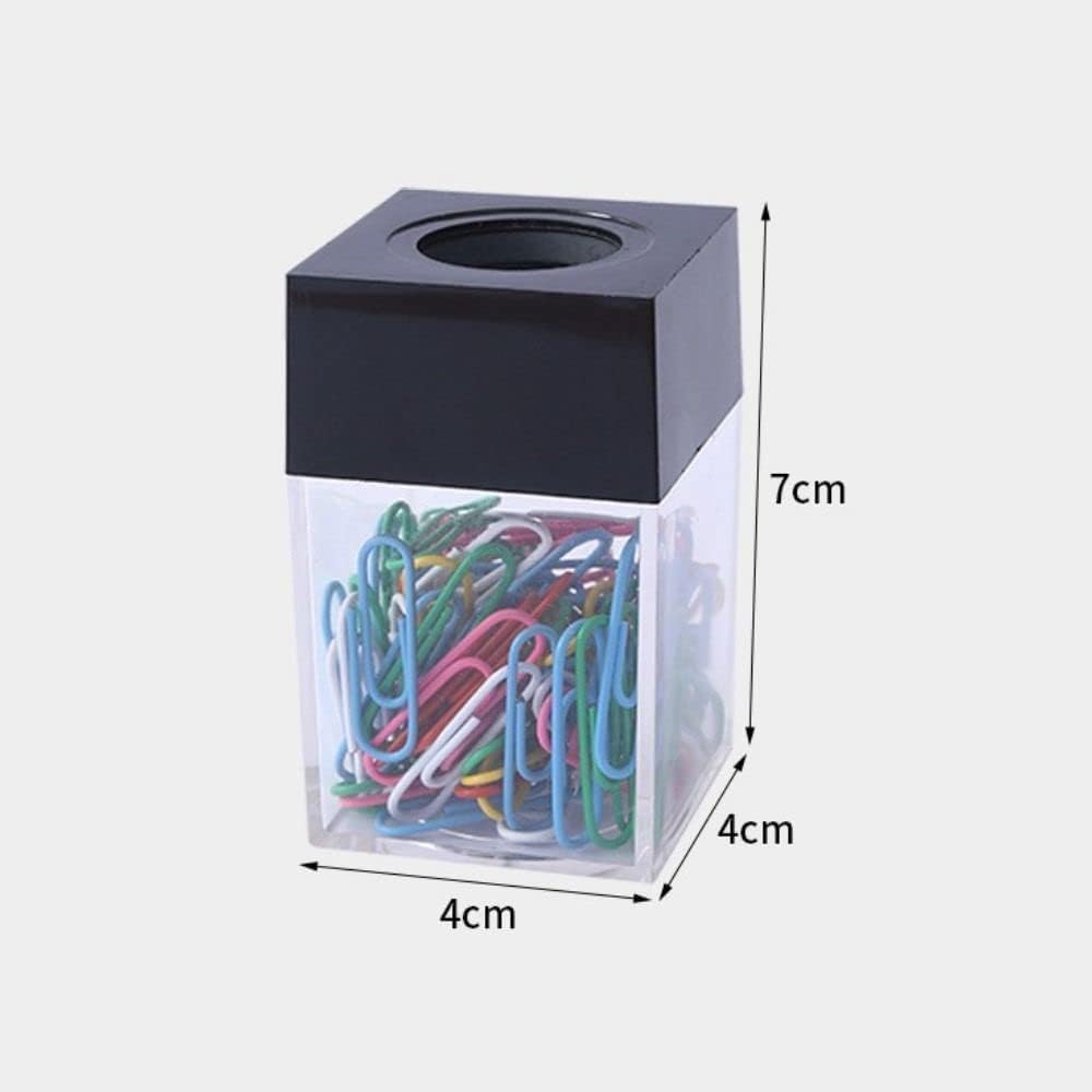 Pink Acrylic Magnetic Paper Clip Holder - Desk Organizer for Office Supplies, Stationery & School Use - Perfect for Office Desk, Home Study & Classroom Organization