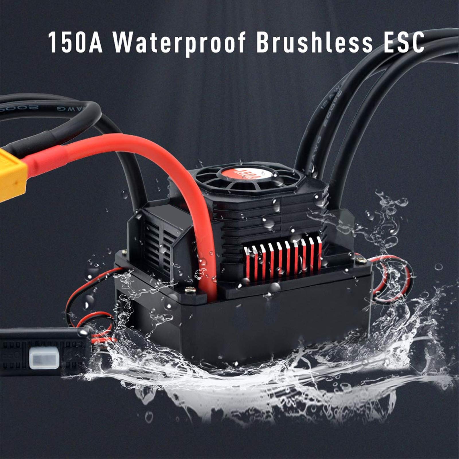 150A Brushless Motor ESC - Sensorless Electric Speed Controller for 1/10 & 1/8 RC Cars with Plug | High-Performance RC Accessory for Racing & Off-Road Vehicles