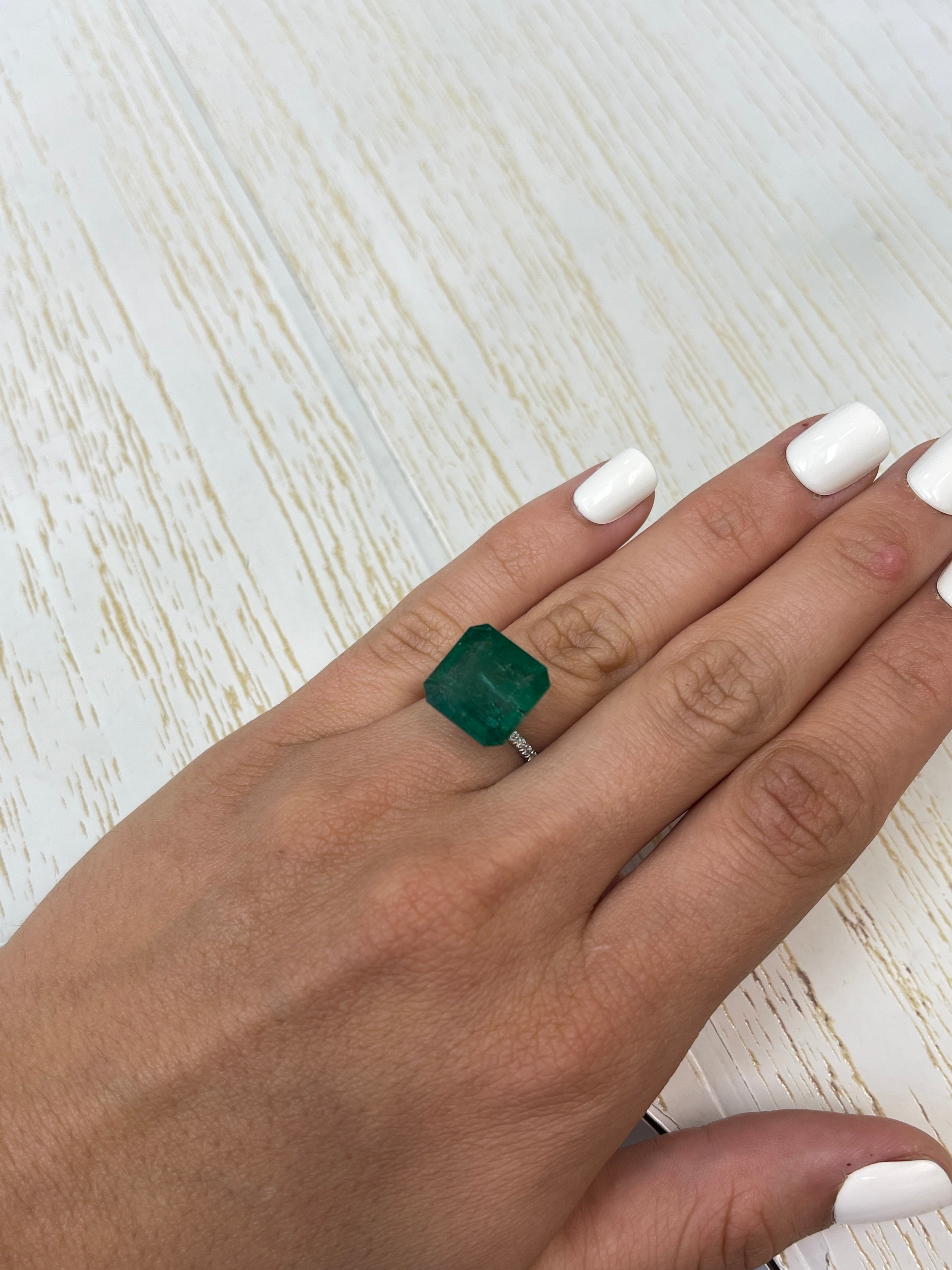 10.02 Carat Natural Zambian Emerald - 13.5x13.5mm Loose Dark Green Gemstone for Jewelry Making, Engagement Rings & Luxury Gifts