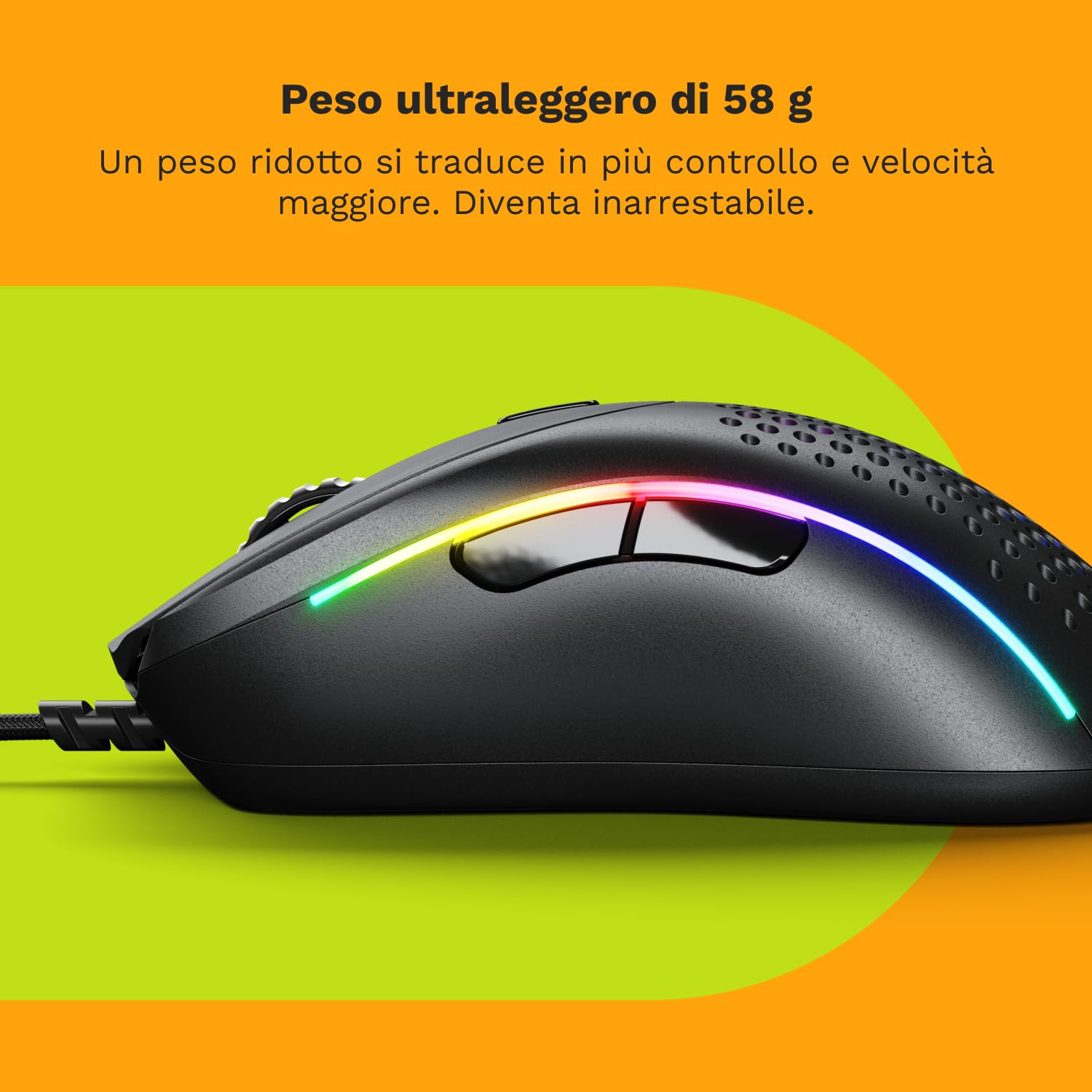 Glorious Model D 2 Wired Gaming Mouse - Ultra-Light 58g, 26K Optical Sensor, 6 Programmable Buttons, 80M Clicks - Ergonomic Design for FPS, MMO, MOBA - Perfect for Competitive Gaming & Esports (Black)