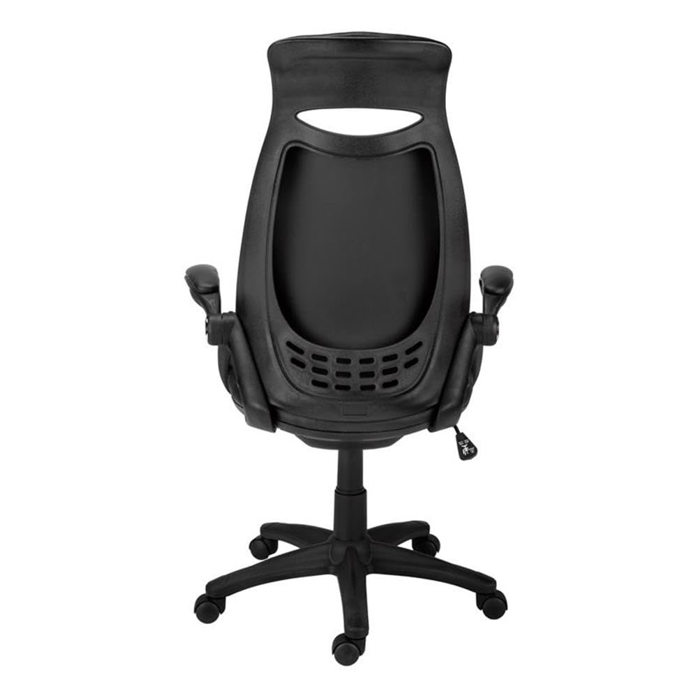 Monarch Specialties I 7276 Ergonomic Office Chair - Adjustable Height Swivel Chair with Armrests, Black Fabric & Metal Frame for Computer Desk - Perfect for Home Office, Gaming & Workspace