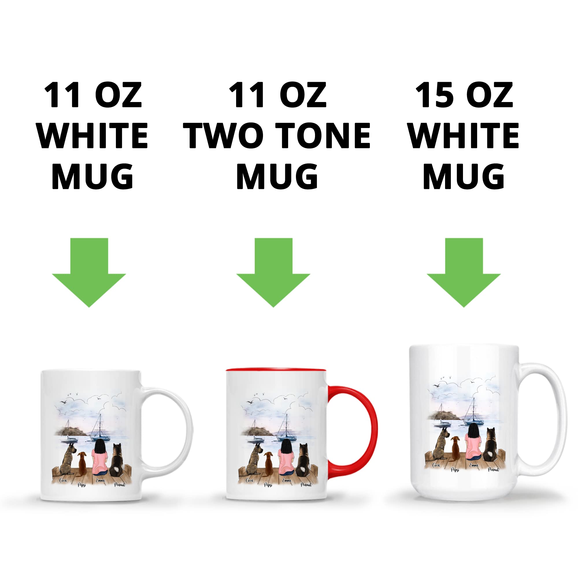 Gossby Custom Dog Mug - Personalized 3 Dogs Design - Perfect Gift for Dog Lovers & Pet Parents - Coffee Cup for Dog Moms - Great for Home, Office & Gifts