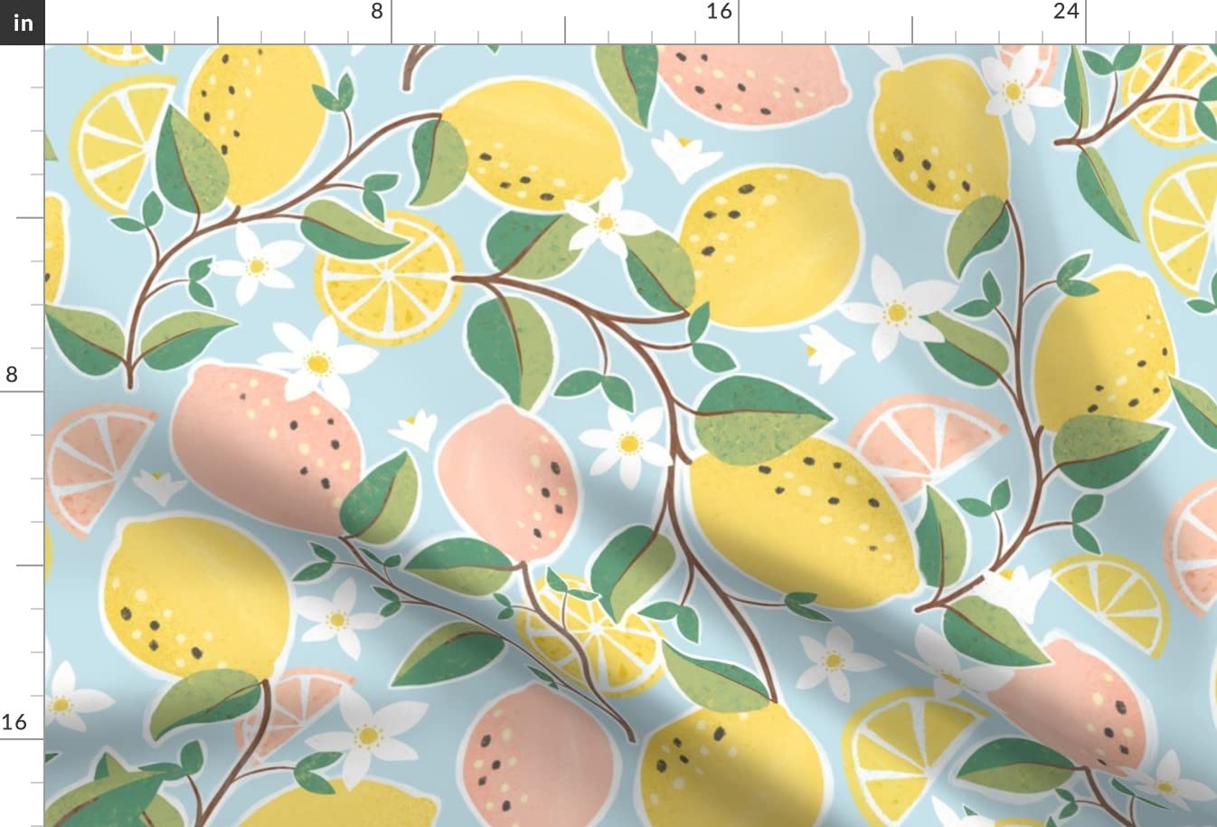 Pink Lemonade Printed Minky Fabric Fat Quarter - Soft Plush for Baby Blankets, Quilt Backing & Sewing Projects - Spoonflower Premium Fabric for Nursery Decor & DIY Crafts