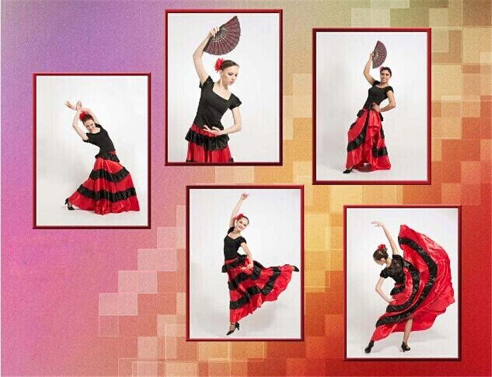 Lontakids Women's Spanish Bull Dance Skirt - Big Swing Flamenco Belly Dance Costume for Performances, Parties & Festivals