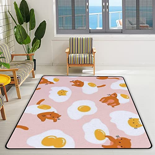 Cartoon Kawaii Cats and Fried Eggs