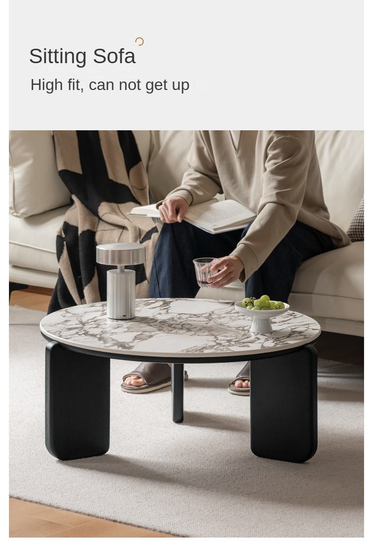 Italian Light Luxury Oak Solid Wood Coffee Table - Modern Living Room Centerpiece for Home Decor & Relaxation