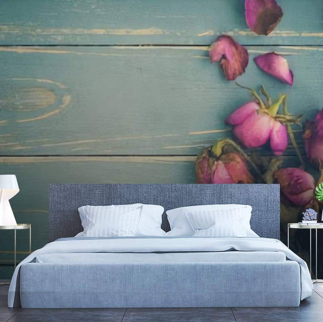 Modern 3D Removable Wallpaper - Vintage Wilted Flower Design, Peel and Stick Wallpaper for Bedroom & Living Room Decor | Easy DIY Home Wall Stickers for Accent Walls, Nursery, Office