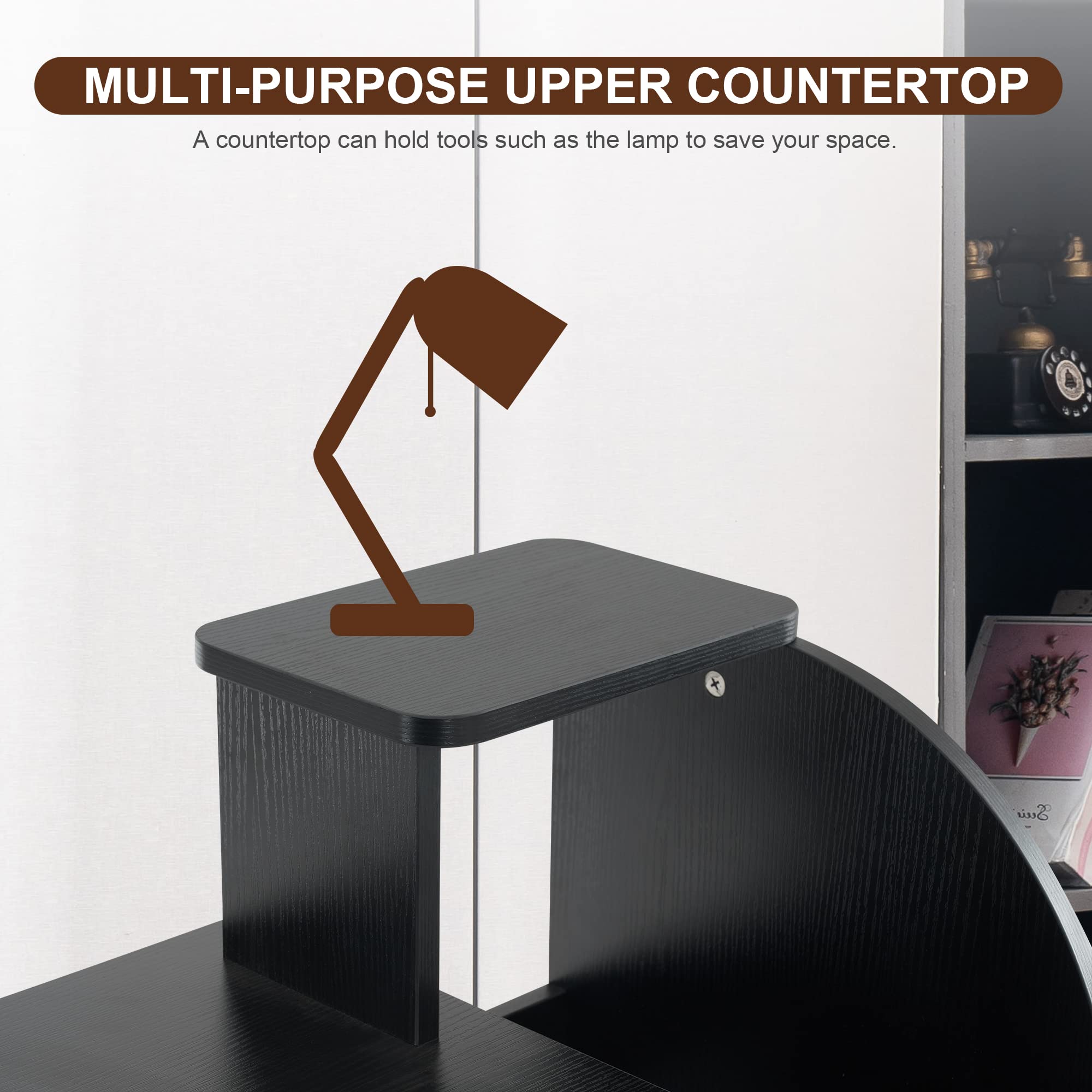 Professional Barber & Salon Manicure Table Makeup Dressing Station with Wrist Cushion - Beauty Workstation Nail Desk with Storage for Salon & Home Use (Black) - Perfect for Nail Technicians, Barbers & Makeup Artists