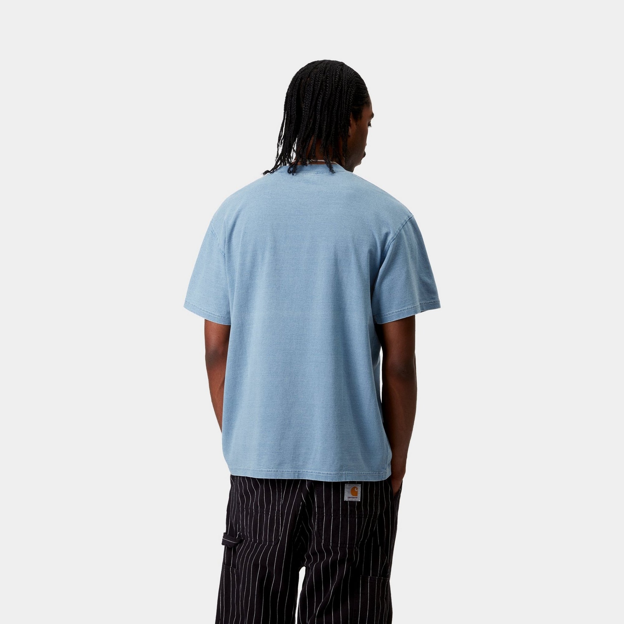 Men's Light Blue Pocket T-Shirt - Soft Cotton Casual Tee for Everyday Wear | Perfect for Work, Outings & Relaxing