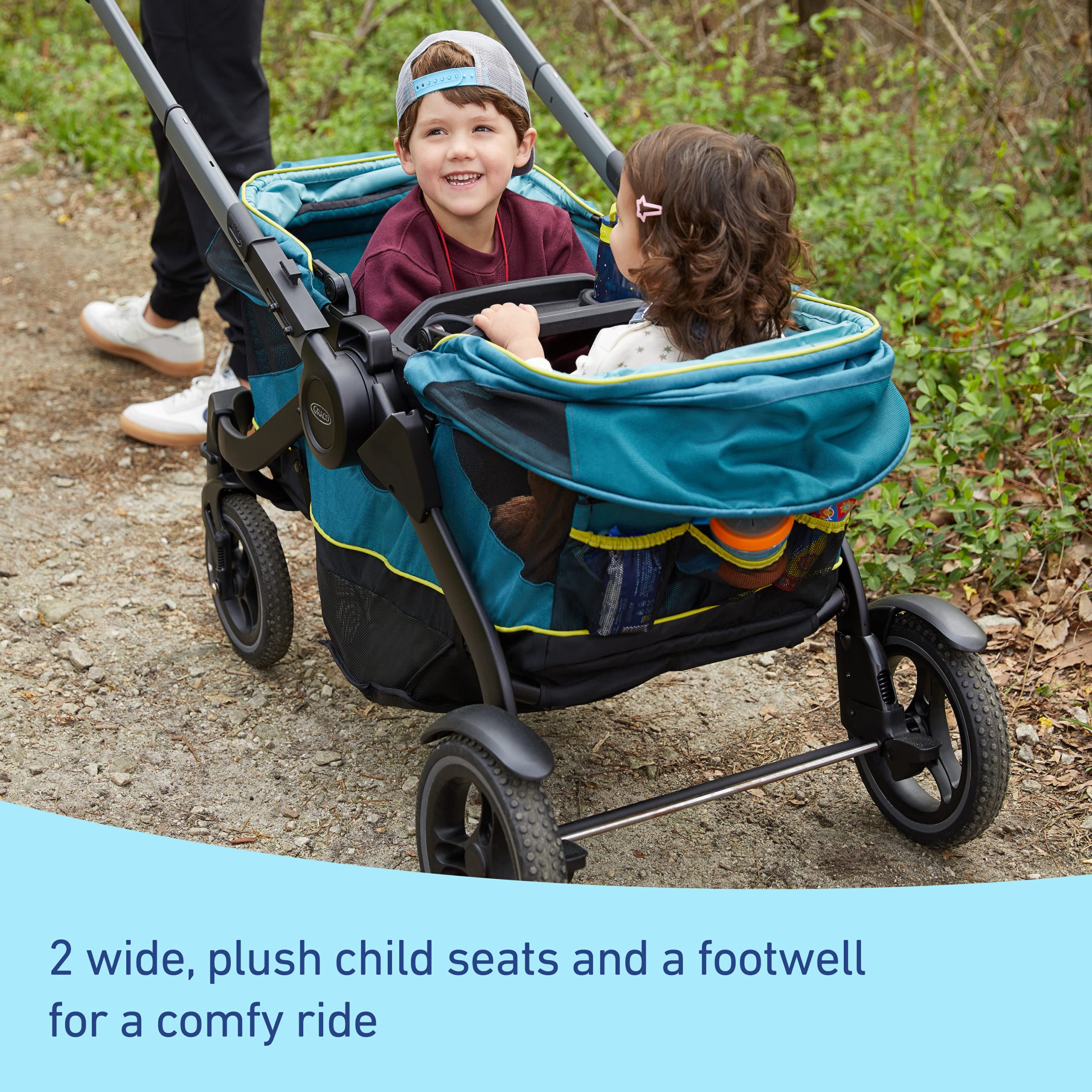 Graco Modes Adventure Stroller Wagon - Lightweight All-Terrain Pushchair with Canopy & Storage | Perfect for Outdoor Adventures, Beach Trips & Family Outings (Acadia Color)