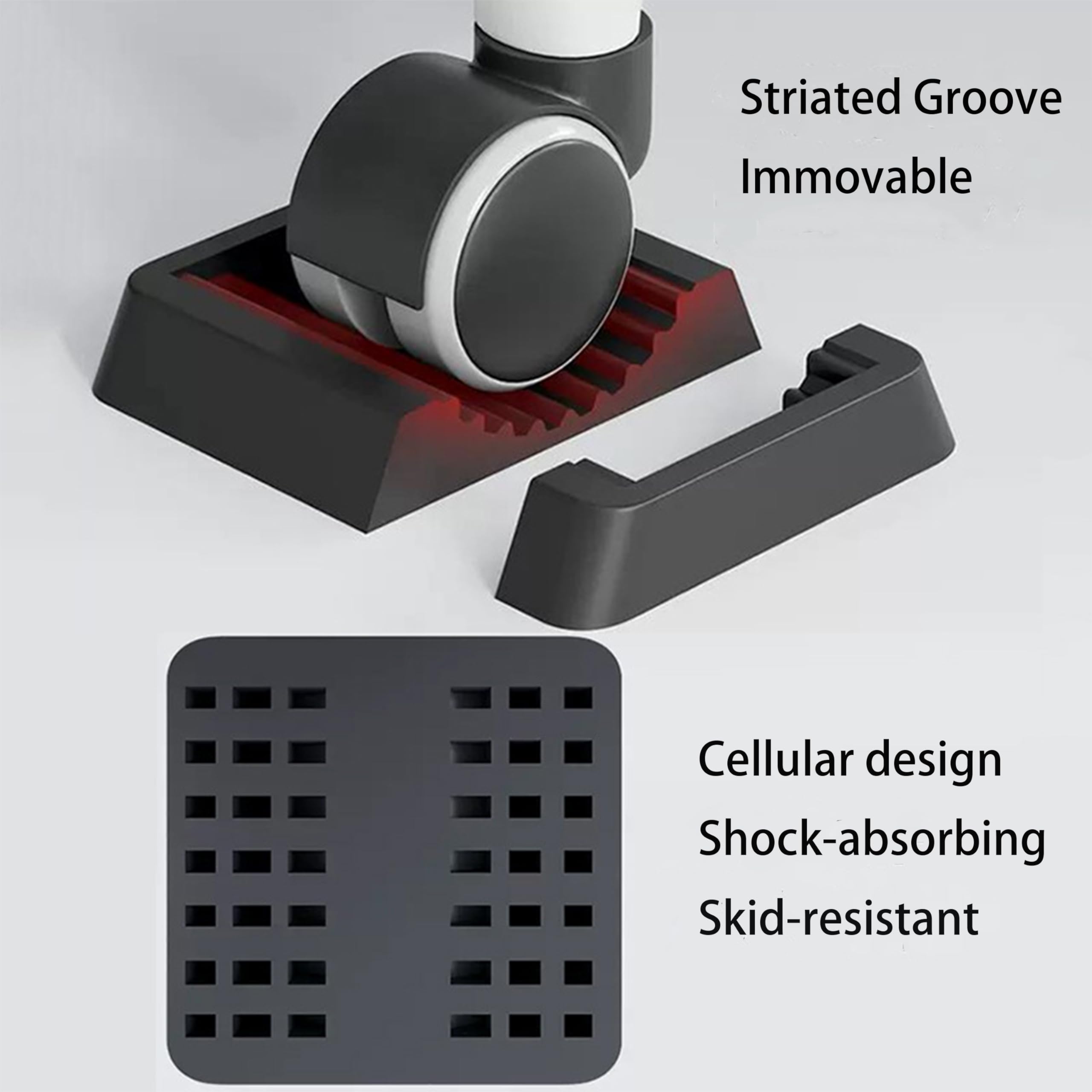 Non-Slip Furniture Caster Cups - Heavy Duty Floor Protectors for Sofas, Beds, Chairs - Set of 6 - Prevent Scratches & Noise on Hardwood Floors & Carpets