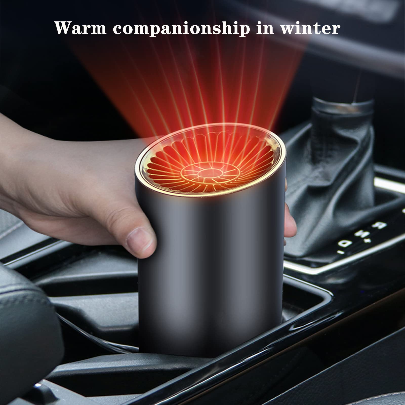 150W 12V Electric Car Fan Heater with 360° Adjustable Head - Low Noise Auto Cooling Fan for Cigarette Lighter in Cars, Trucks, Vans, SUVs, RVs & Boats - Perfect for Summer Road Trips & Hot Weather Commuting