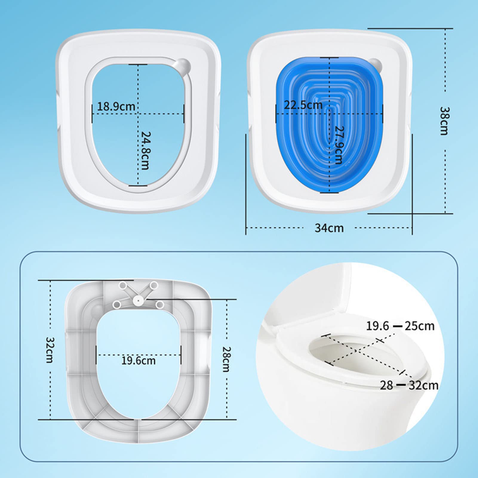 Professional Cat Toilet Training Kit - Teach Your Cat to Use Human Toilet | Step-by-Step Kitty Litter Box Transition System (Blue) | Perfect for Small Bathrooms & Pet Owners Seeking Convenience