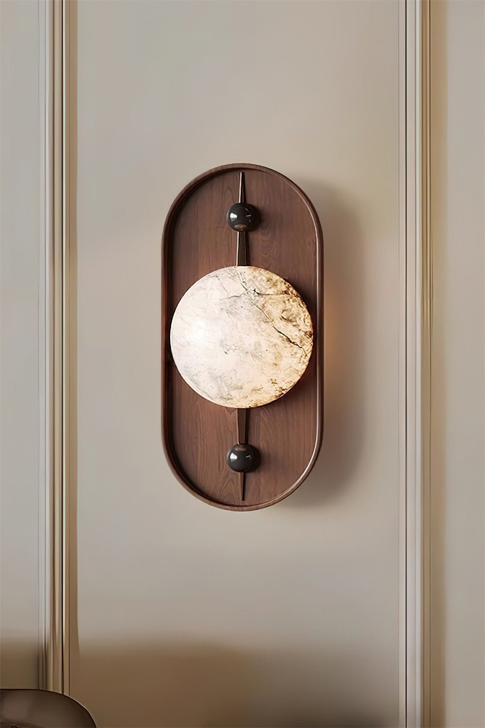 Modern Bezel Plug-in Wall Sconce Light Fixture - Adjustable Arm for Bedroom, Living Room, Hallway & Office Lighting