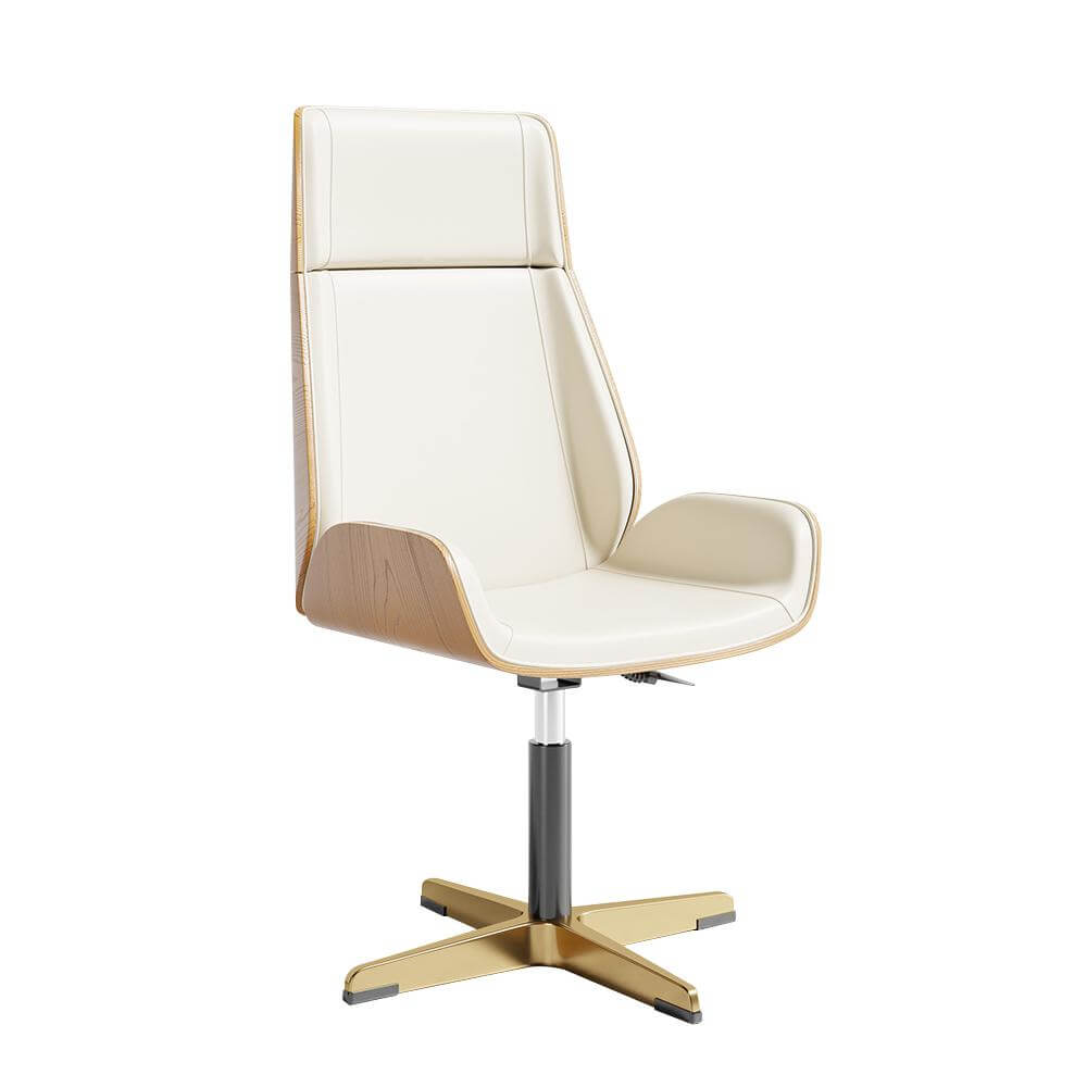 Premium Leather Modern Home Office Chair - Ergonomic High Back Executive Desk Chair with Lumbar Support - Perfect for Working from Home, Gaming & Conference Rooms