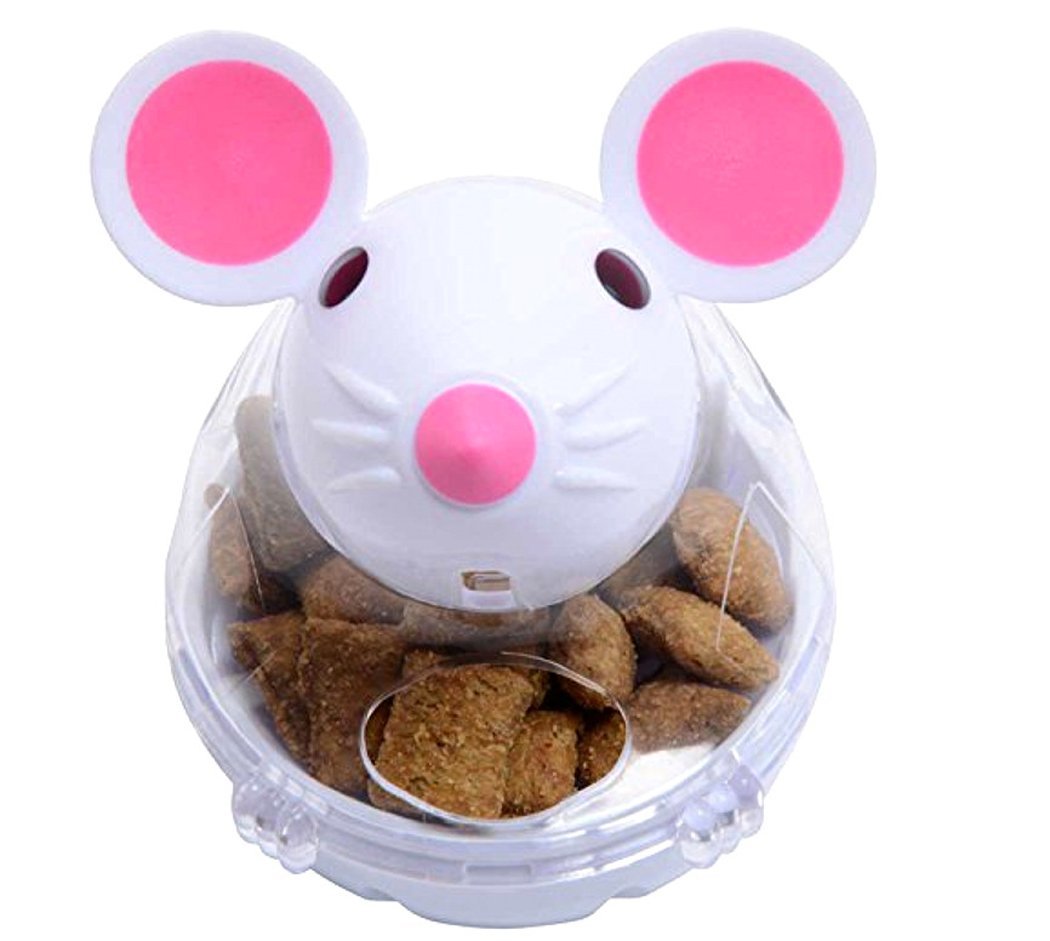Slow Feed Cat Food Tumbler - Interactive Pet Treat Ball Toy Feeder for Cats - Fun Puzzle Feeder for Portion Control & Mental Stimulation - Perfect for Indoor Cats & Boredom Relief