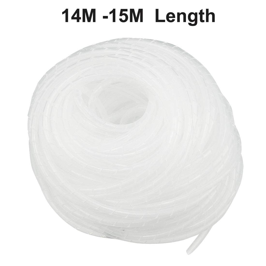 uxcell 4mm x 14m Spiral Wire Wrap Cable Sleeve - PE Polyethylene Tubing for Computer Cables, Electronics & Home Office Organization | Perfect for Cable Management & Protection