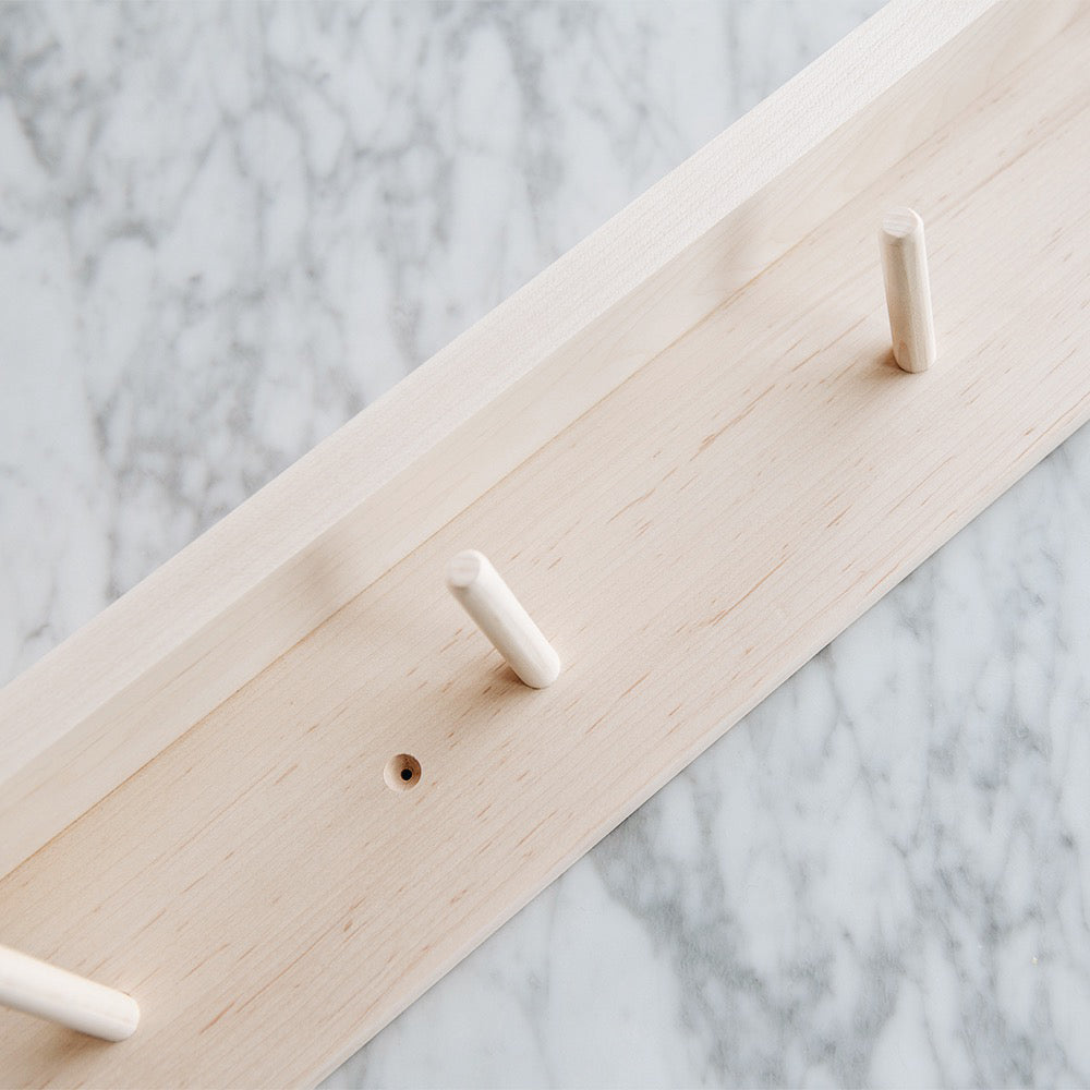 Maple Peg Rail With Shelf - Rustic Wooden Coat Hook & Storage Organizer for Entryway, Bathroom, or Bedroom - Perfect for Hanging Coats, Hats, Towels & Decor