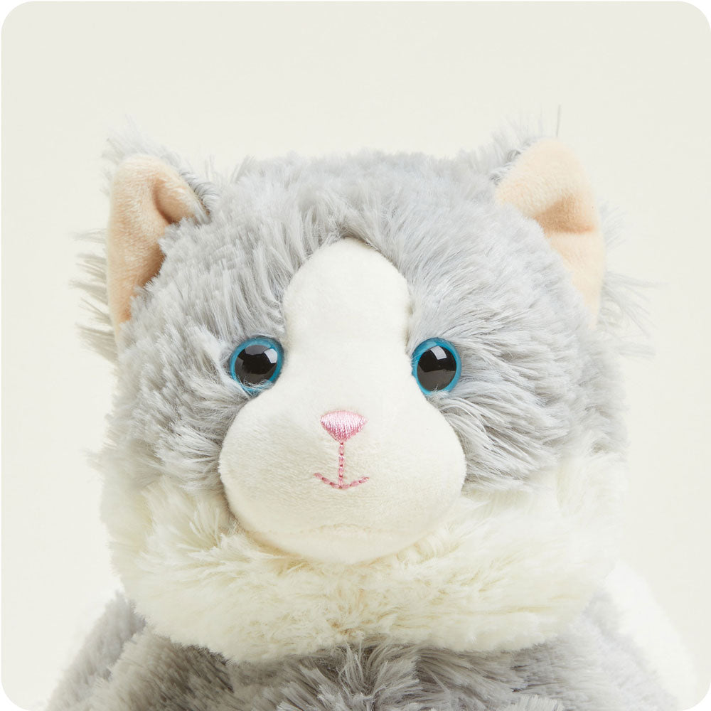 Gray Cat Plush Warmies - Soft & Cozy Microwavable Heating Pad for Pain Relief & Stress Relief - Perfect for Cuddling, Relaxation & Gifts