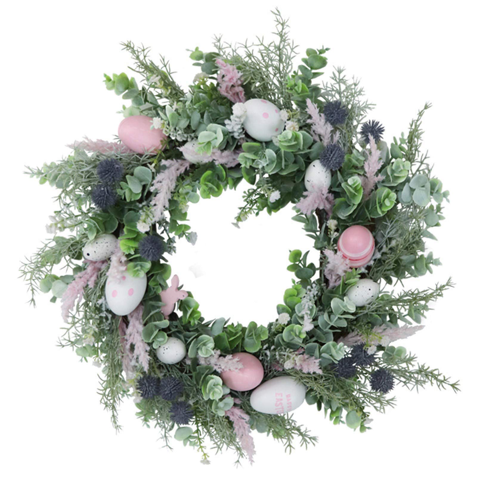 Easter Wreath Door Decor - Floral Spring Wreath for Front Door, Easter Holiday Home Decorations, Hanging Door Basket for Easter & Spring Season - Perfect for Front Porch Decor, Easter Party, and Seasonal Home Decoration