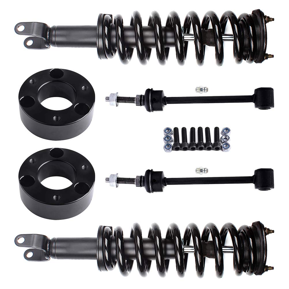 SCITOO 6-Piece Suspension Kit for Dodge Ram 1500 - Rear Sway Bar End Links, Front Strut Spring Assembly, 2.5