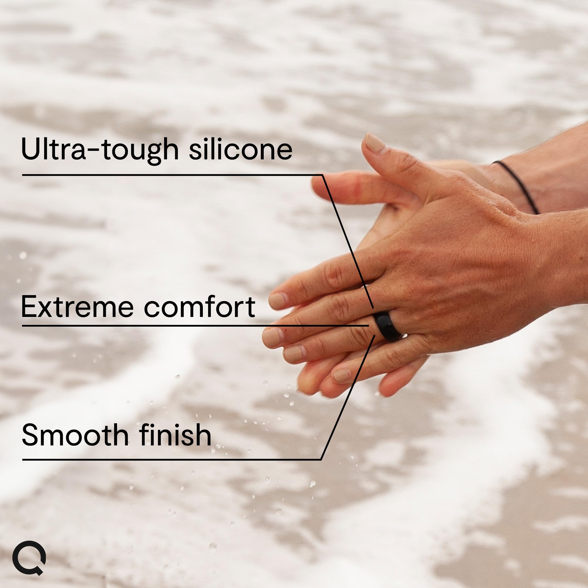 QALO Men's Classic Rubber Silicone Wedding Band - Breathable, Durable, Comfortable Ring for Active Lifestyle, Gym, Swimming & Outdoor Activities