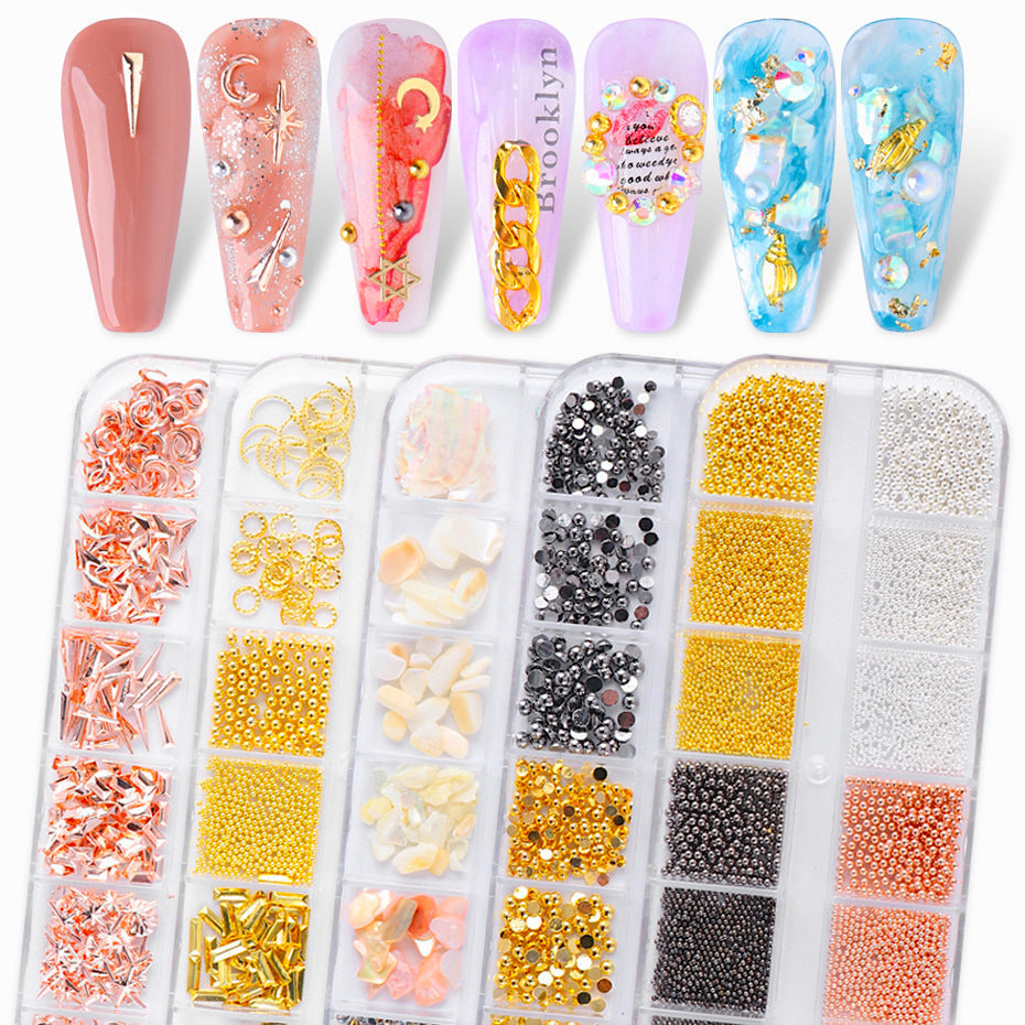 3D Mixed Style Nail Art Charms - 120pcs Nail Decorations with Storage Tray for DIY Manicure, Salon & Home Nail Design - Perfect for Parties, Weddings and Special Occasions