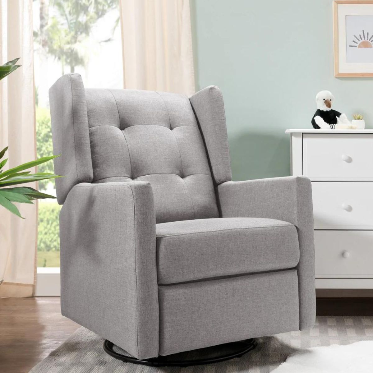 Maddox Recliner and Swivel Glider Chair - Comfortable Modern Living Room Furniture with Smooth 360° Rotation - Perfect for Relaxing, Reading, and Watching TV in Your Home