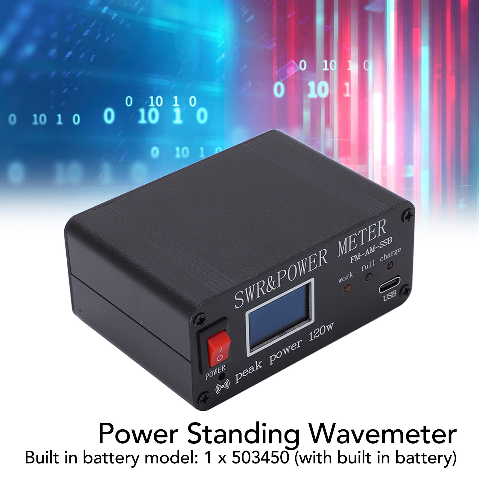SWR/Power Meter - Shortwave Standing Wave Ratio Meter with 0.5W to 120W Measurement Range - Perfect for Ham Radio, CB Radio & Antenna Testing - Ideal for Amateur Radio Operators & RF Engineers