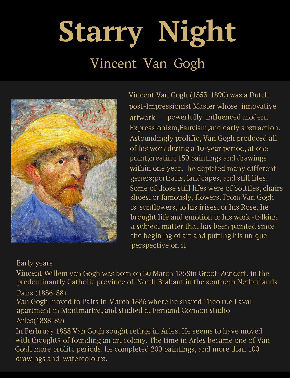 ELITEART Starry Night Over The Rhone by Vincent Van Gogh - Premium Giclee Oil Painting Reproduction on Canvas, Framed Wall Art (35