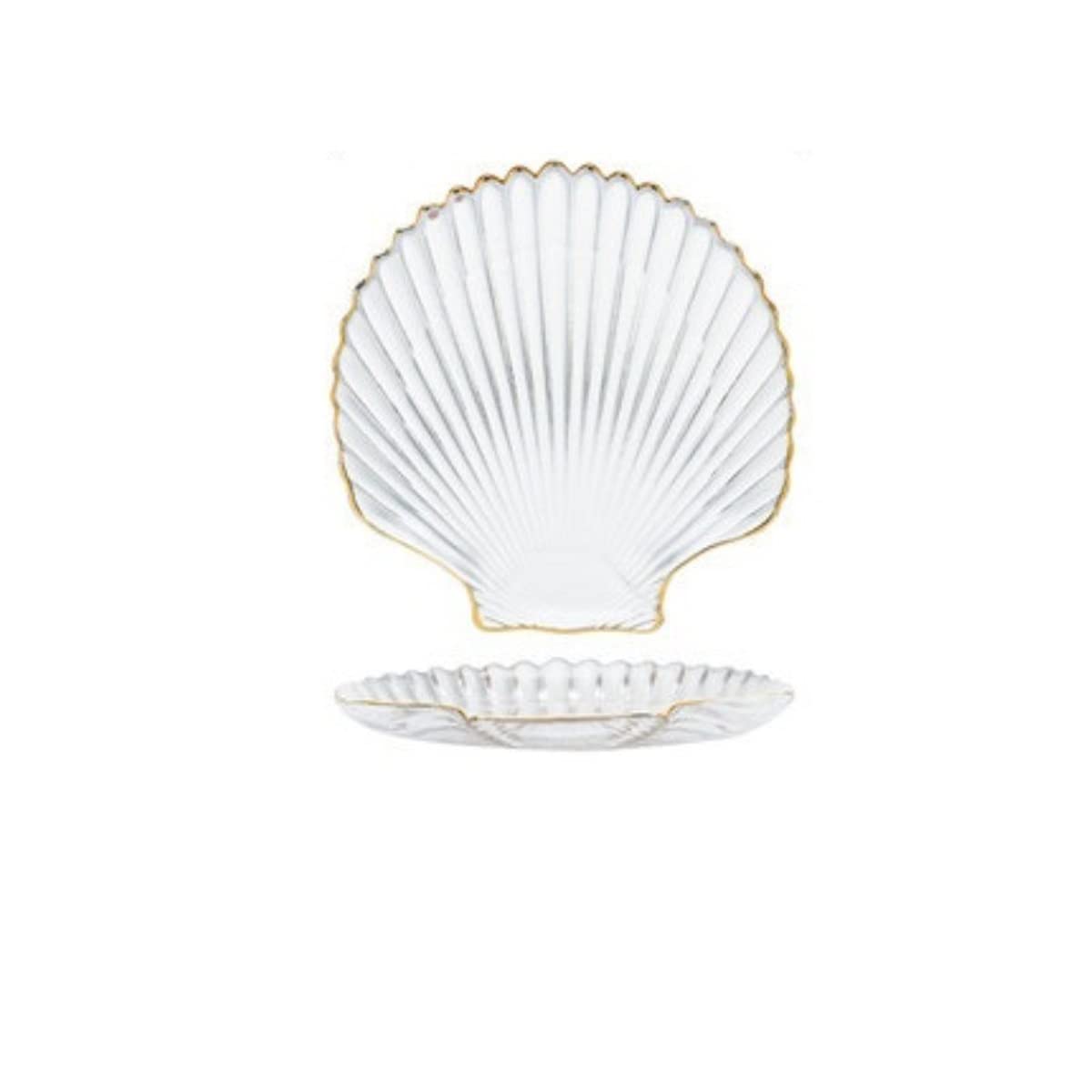 Transparent Glass Fruit Plate - Elegant Serving Tray for Candy, Sushi, Salad, Desserts | Perfect for Party Snacks, Home Decor & Dinner Table Setting | Durable Phnom Penh Style Ocean-Themed Decorative Dish