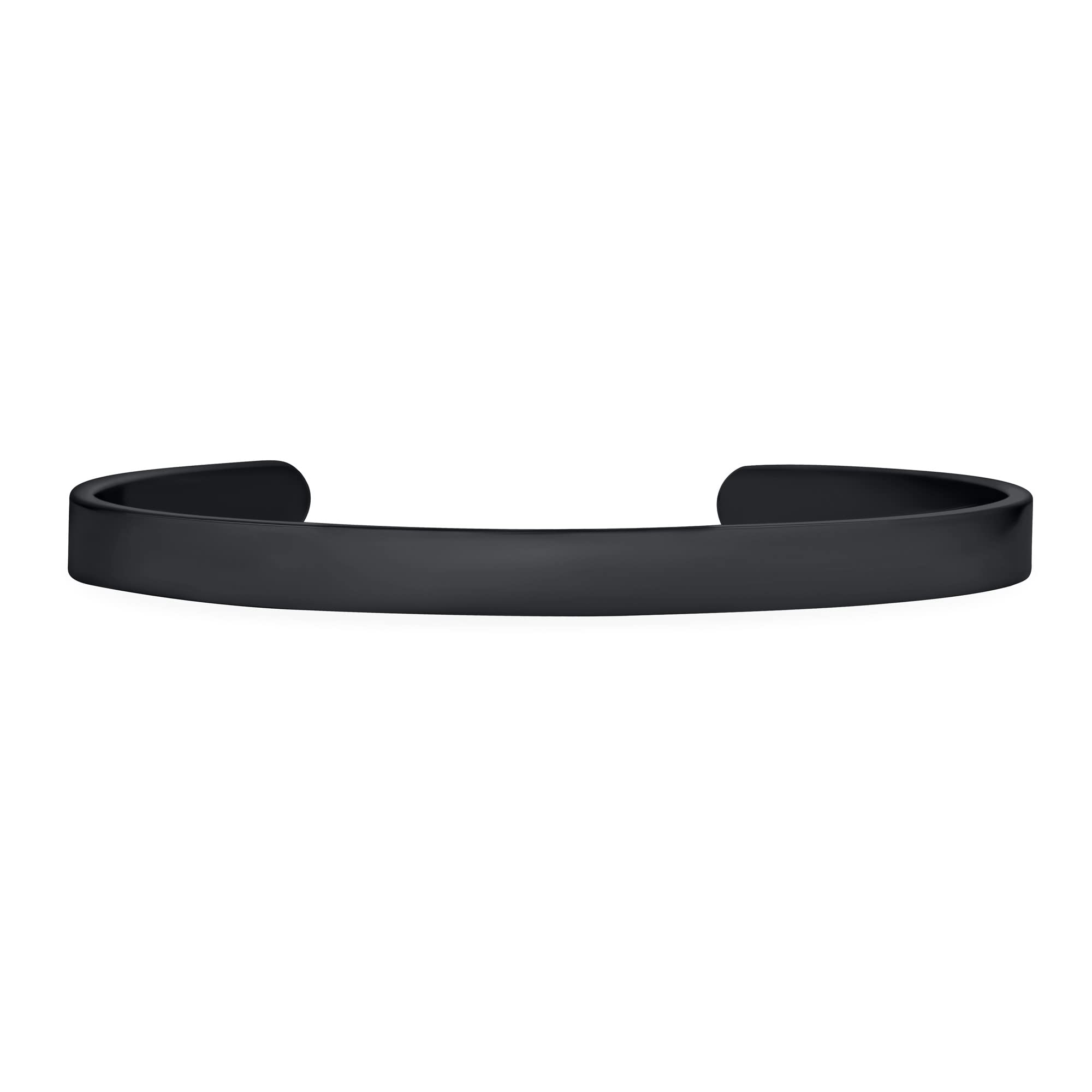 Customizable Unisex Stackable Bangle Bracelet - Black & Silver for Men & Women | Everyday Wear & Gifting
