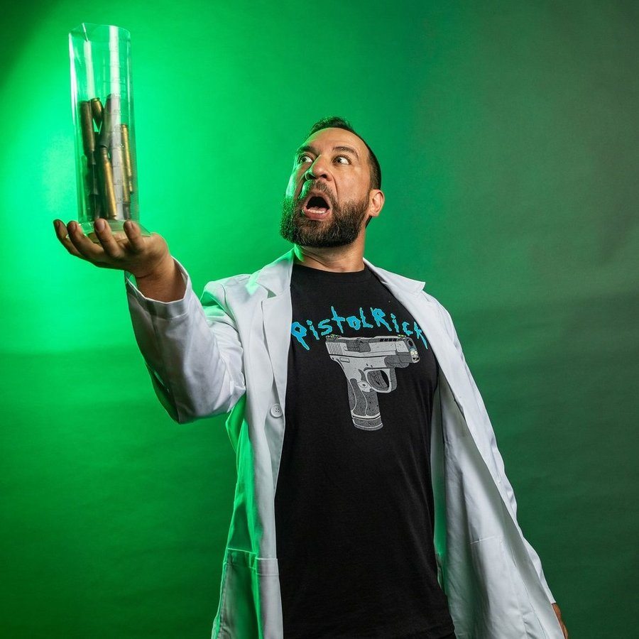 Pistol Rick Graphic T-Shirt for Men - Black Cotton Tee - Perfect for Casual Wear, Cosplay & Rick and Morty Fans