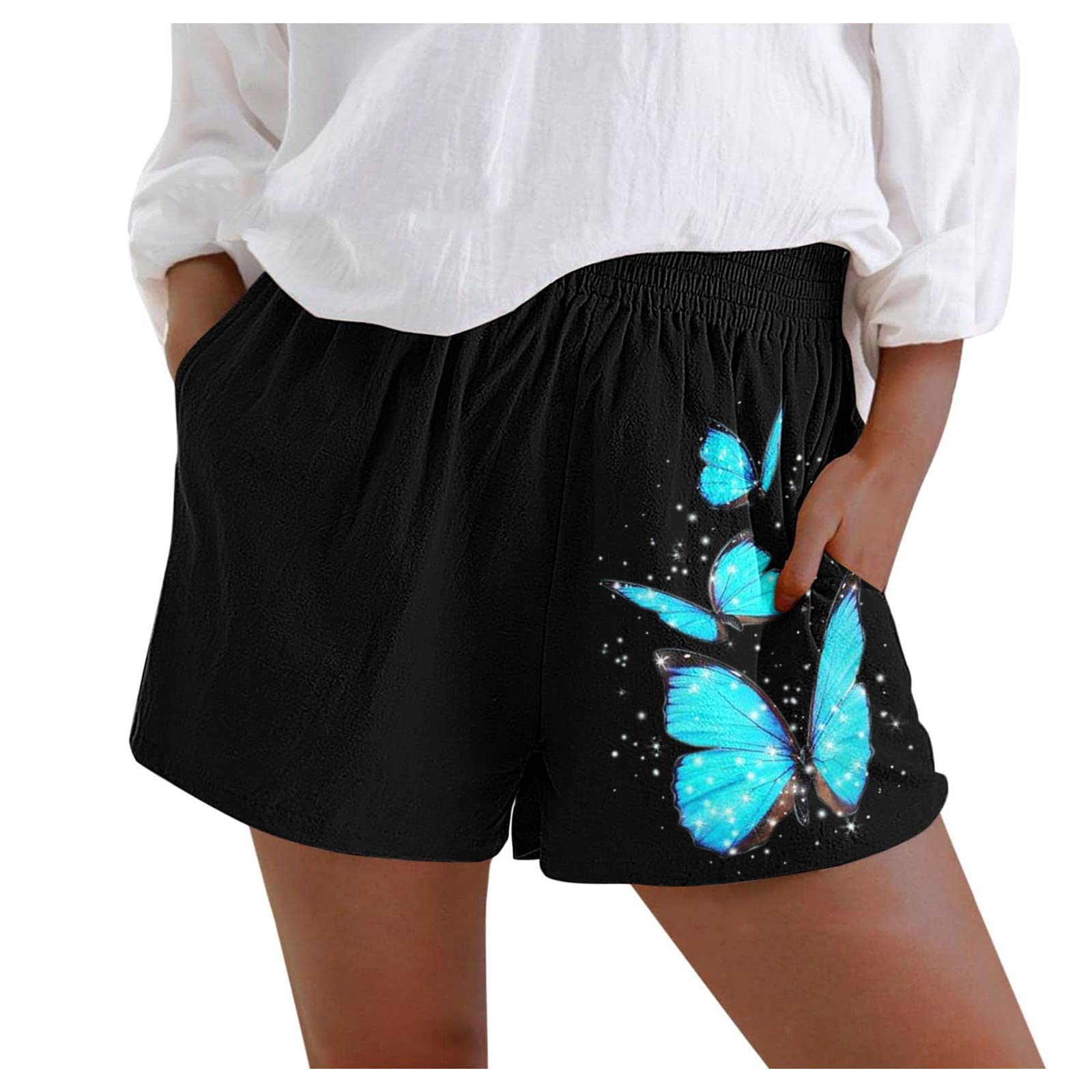 Women's Lightweight Denim Shorts - High Waisted Casual Jean Swim Shorts for Summer | Perfect for Beach, Pool, Yoga & Everyday Wear