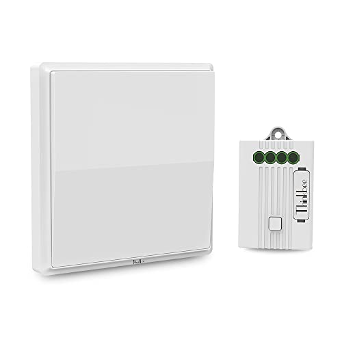 Thinkbee Wireless Light Switch & Receiver Kit - No Battery, No Wiring, No WiFi, Self-Powered Kinetic Remote Control for LED Lights, Ceiling Fans & Lamps | Easy Installation for Home, Office & Smart Lighting Systems