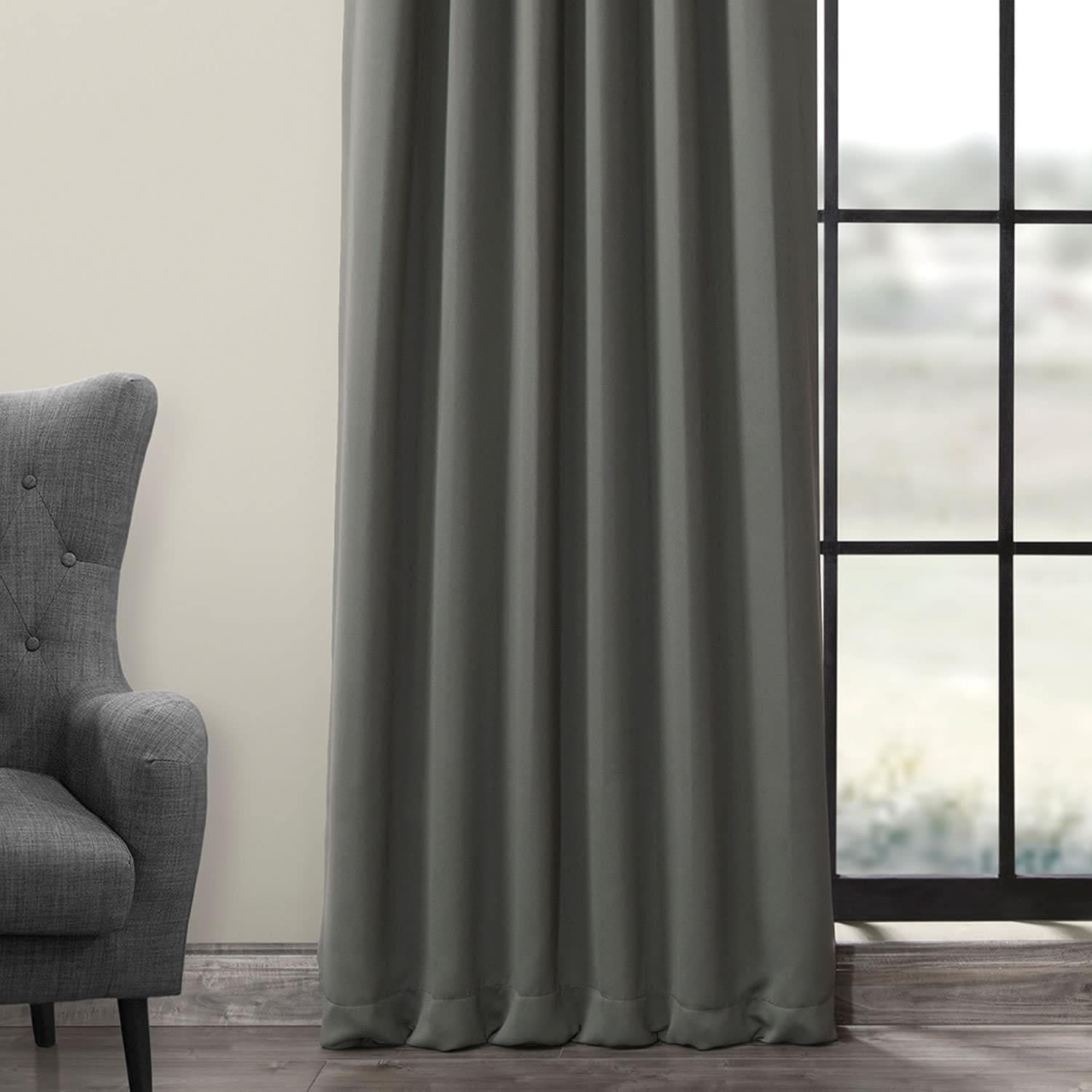 Anthracite Grey Blackout Curtains for Bedroom - Thermal Insulated Light Blocking Drapes for Better Sleep & Energy Savings