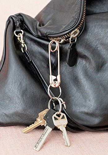 Kikkerland Safety Pin Keychain - Durable Stainless Steel Key Ring for Keys, Bags & Backpacks - Perfect for Travel, Hiking & Everyday Use