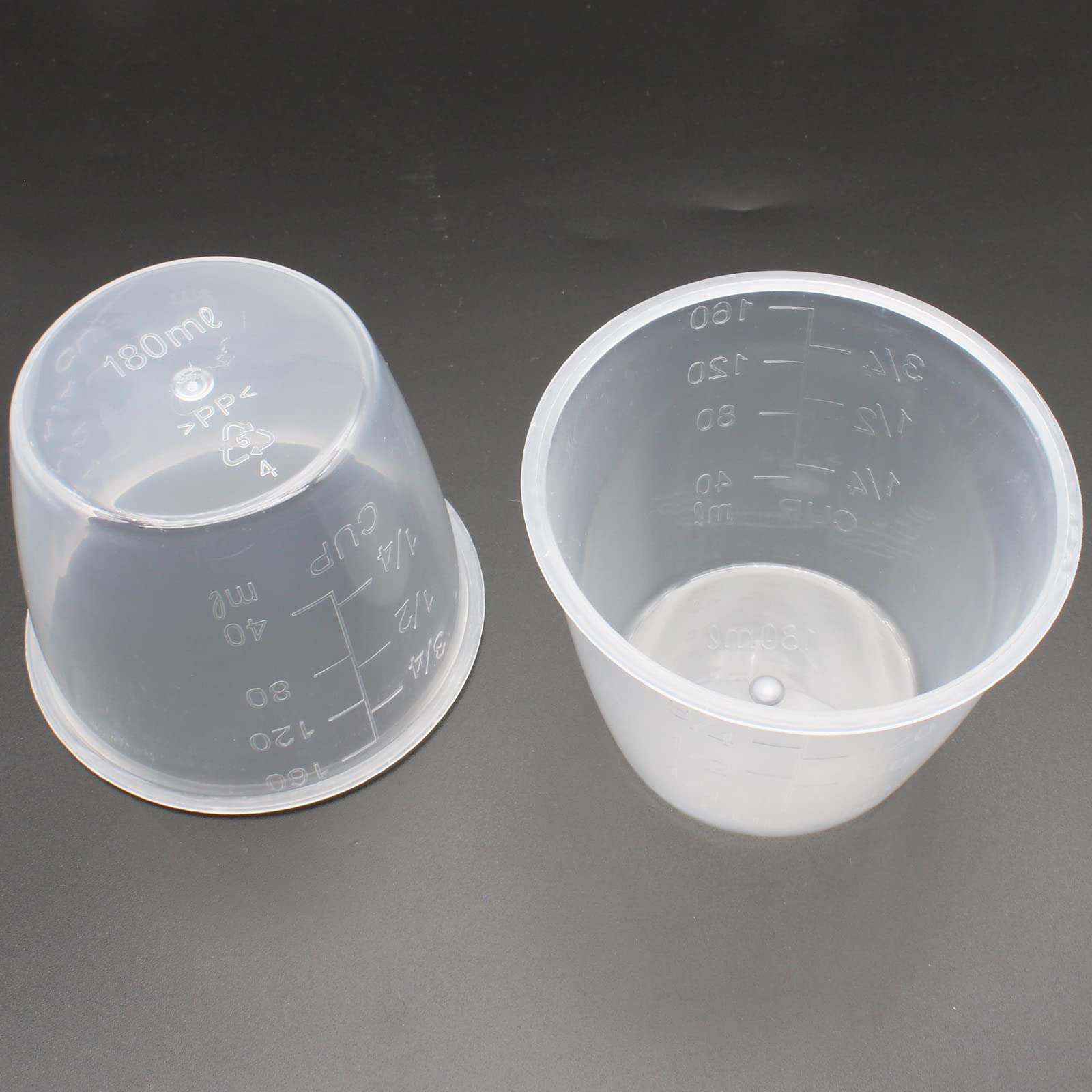 6-Piece 160ml Transparent Measuring Cups Set with Scale - Perfect for Rice, Dry & Liquid Ingredients - Ideal for Cooking, Baking & Meal Prep