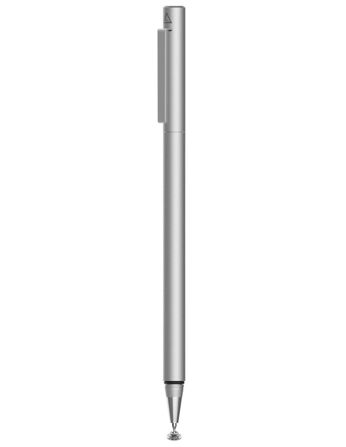 Adonit Droid Silver Universal Stylus Pen - Precision Disc Tip for Natural Writing & Drawing on Touch Screens - Slim Lightweight Stylus Compatible with iPhone, iPad, Samsung Tablets & Smartphones - Perfect for Note Taking, Digital Art & Signature Signing