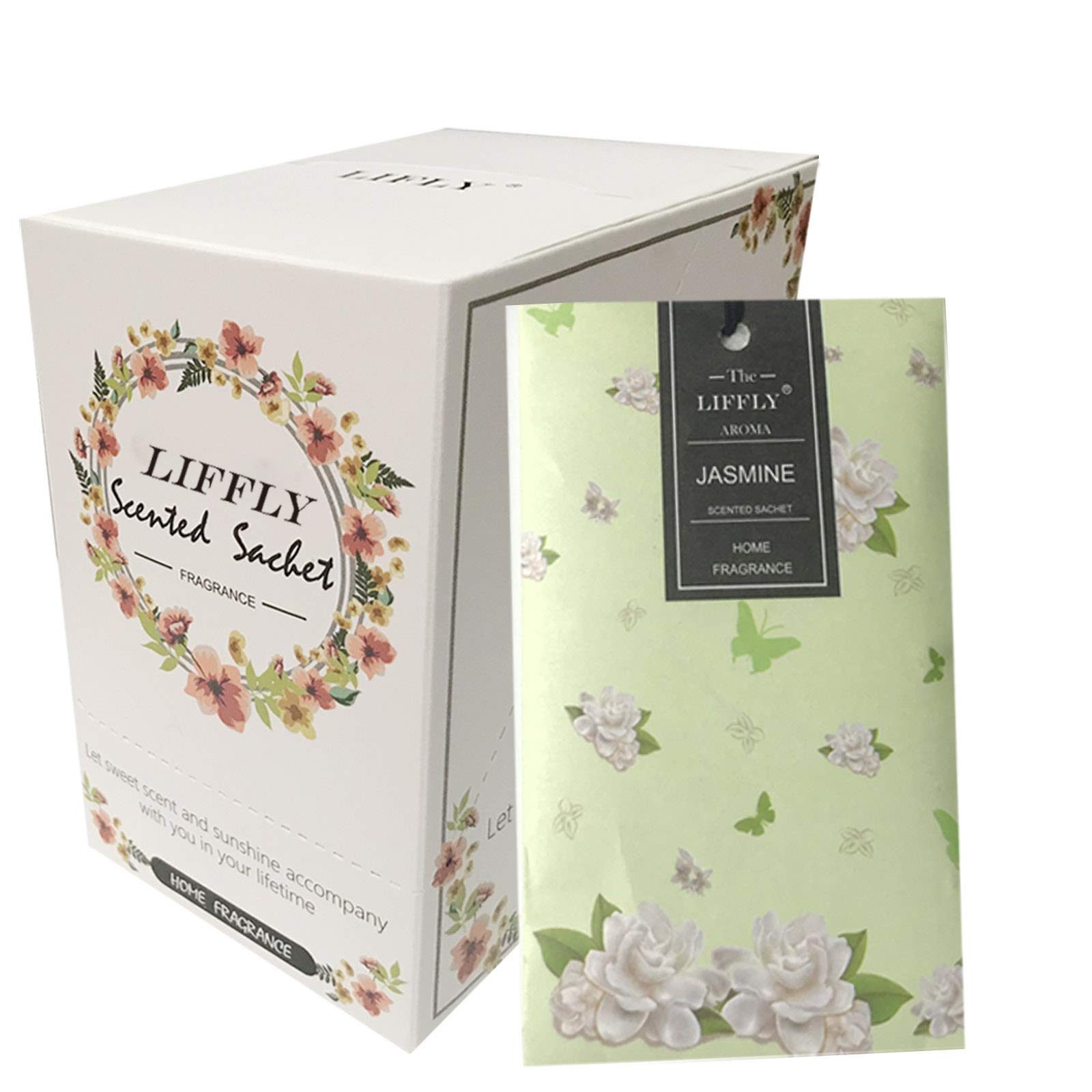 14 Pack Jasmine Scented Drawer Sachets - Natural Fragrance Closet Organizers for Fresh Linens, Clothes & Storage - Perfect for Dressers, Wardrobes & Travel Luggage