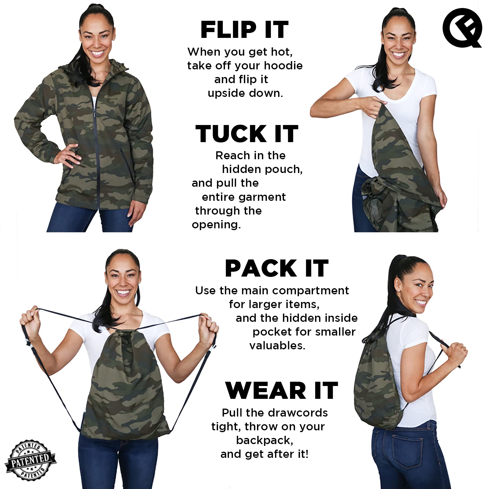 Quikflip 2-in-1 Reversible Backpack Jacket - Unisex Waterproof Rain Jacket 2.0 (As Seen on Shark Tank) - Perfect for Hiking, Travel & Outdoor Adventures