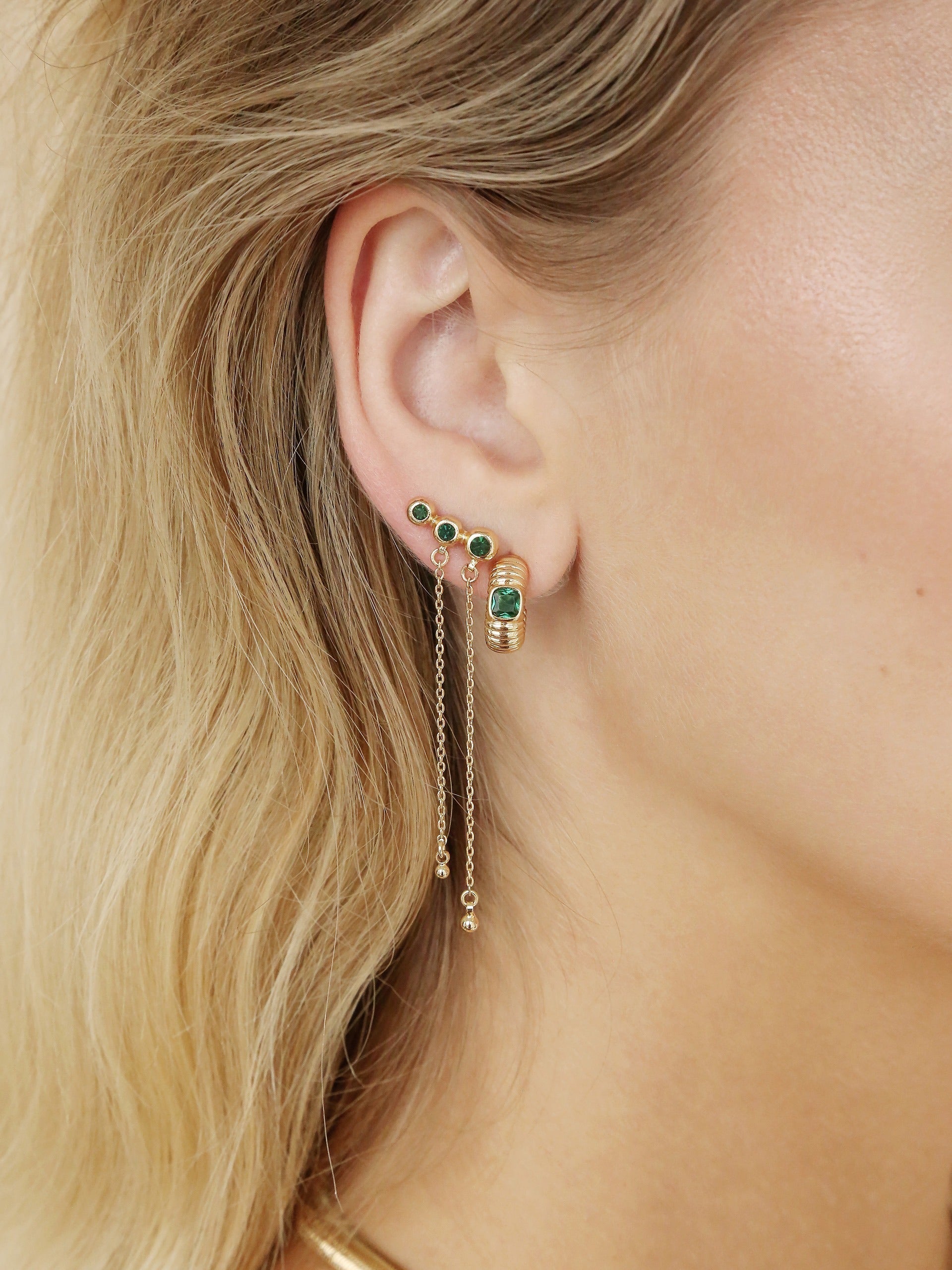Emerald Green Waterfall Drop Earrings for Women - Elegant Dangle Jewelry for Parties, Weddings & Special Occasions