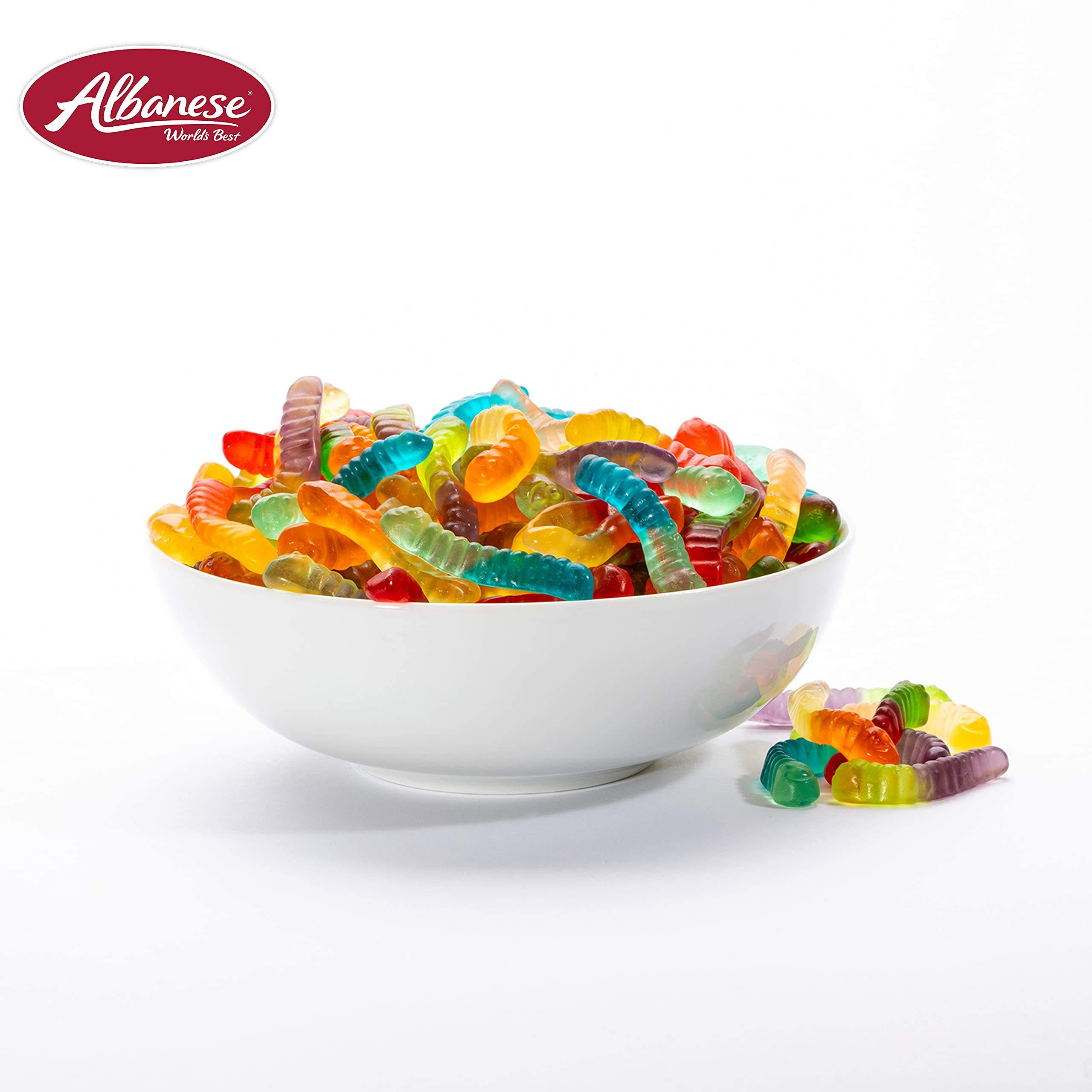 Albanese 12 Flavor Mini Gummy Worms Candy - 7.5oz Bag (Pack of 12) | Individually Wrapped, Soft & Chewy Gummy Snacks | Perfect for Halloween, Birthday Parties, Movie Nights & Office Treats