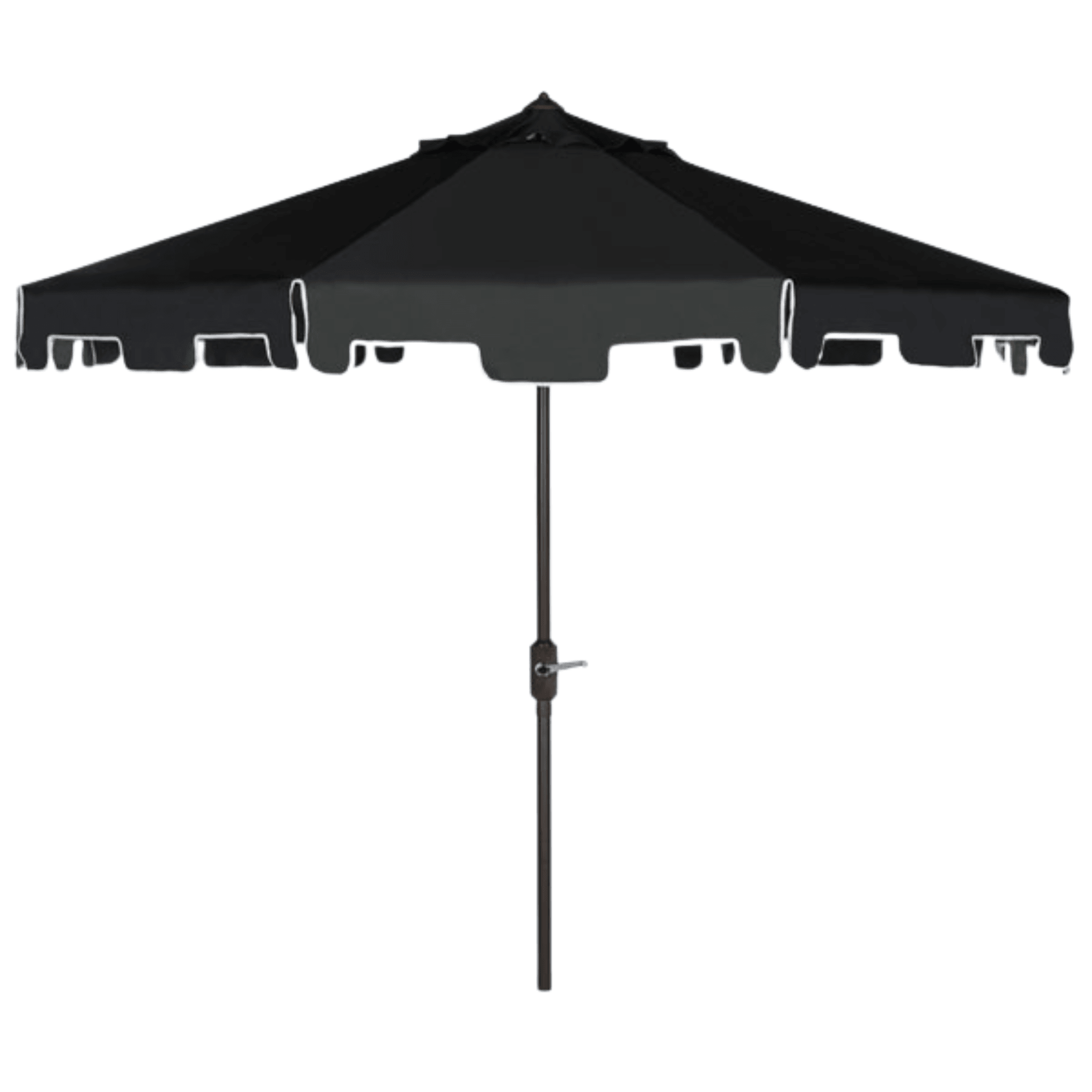 Black and White 9 Foot Market Crank Outdoor Patio Umbrella - Heavy Duty Cantilever Umbrella for Poolside, Backyard, Garden, and Beach Use