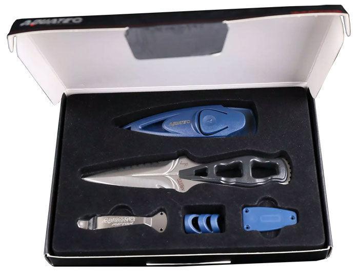 Aquatec Raptor Dive Knife - Professional Stainless Steel Scuba Diving Knife with Sheath | Perfect for Underwater Exploration, Spearfishing & Emergency Situations