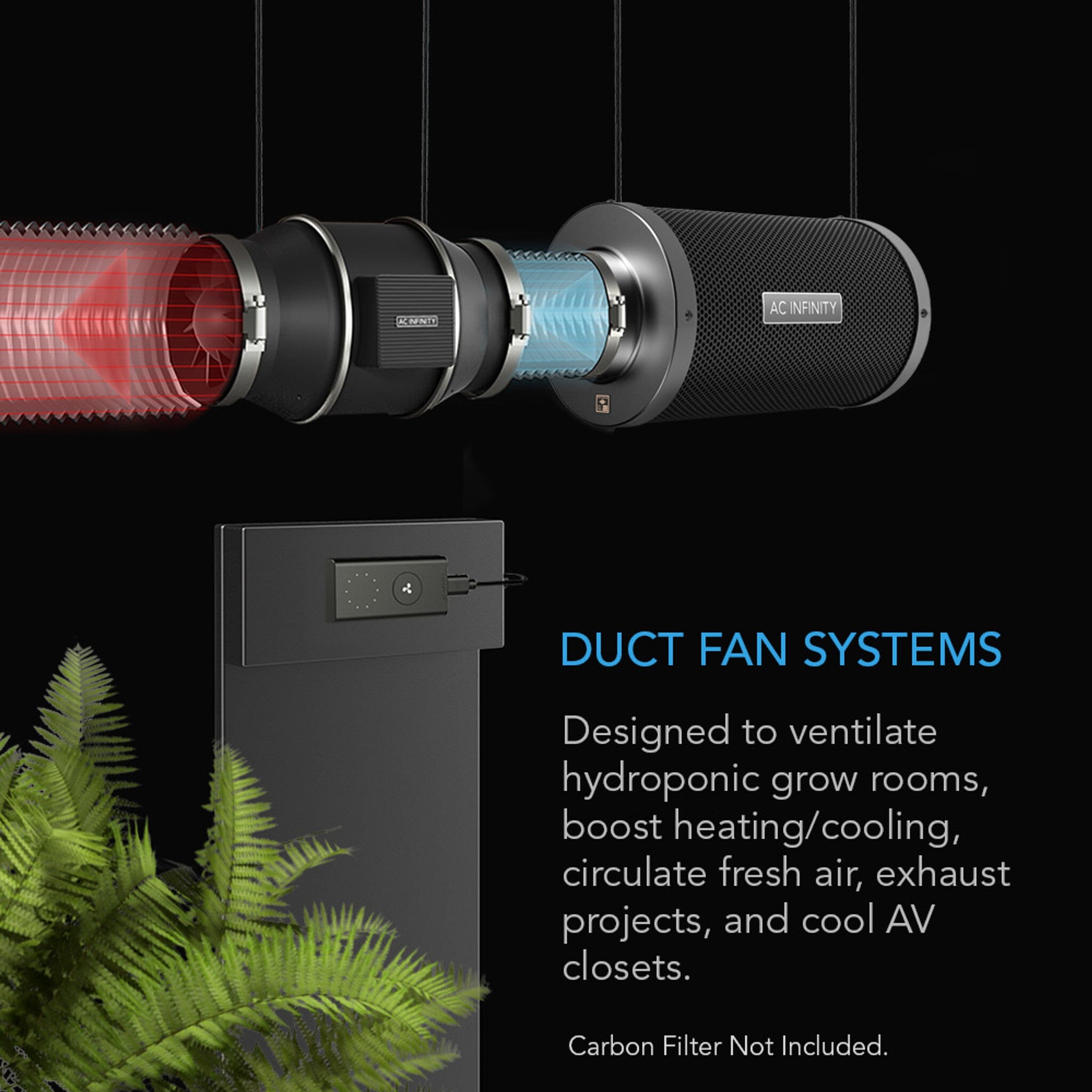 AC Infinity Cloudline PRO S6 Quiet Inline Duct Fan with Speed Controller - 150mm | Energy Efficient Ventilation for Grow Tents, Hydroponics & Home HVAC Systems
