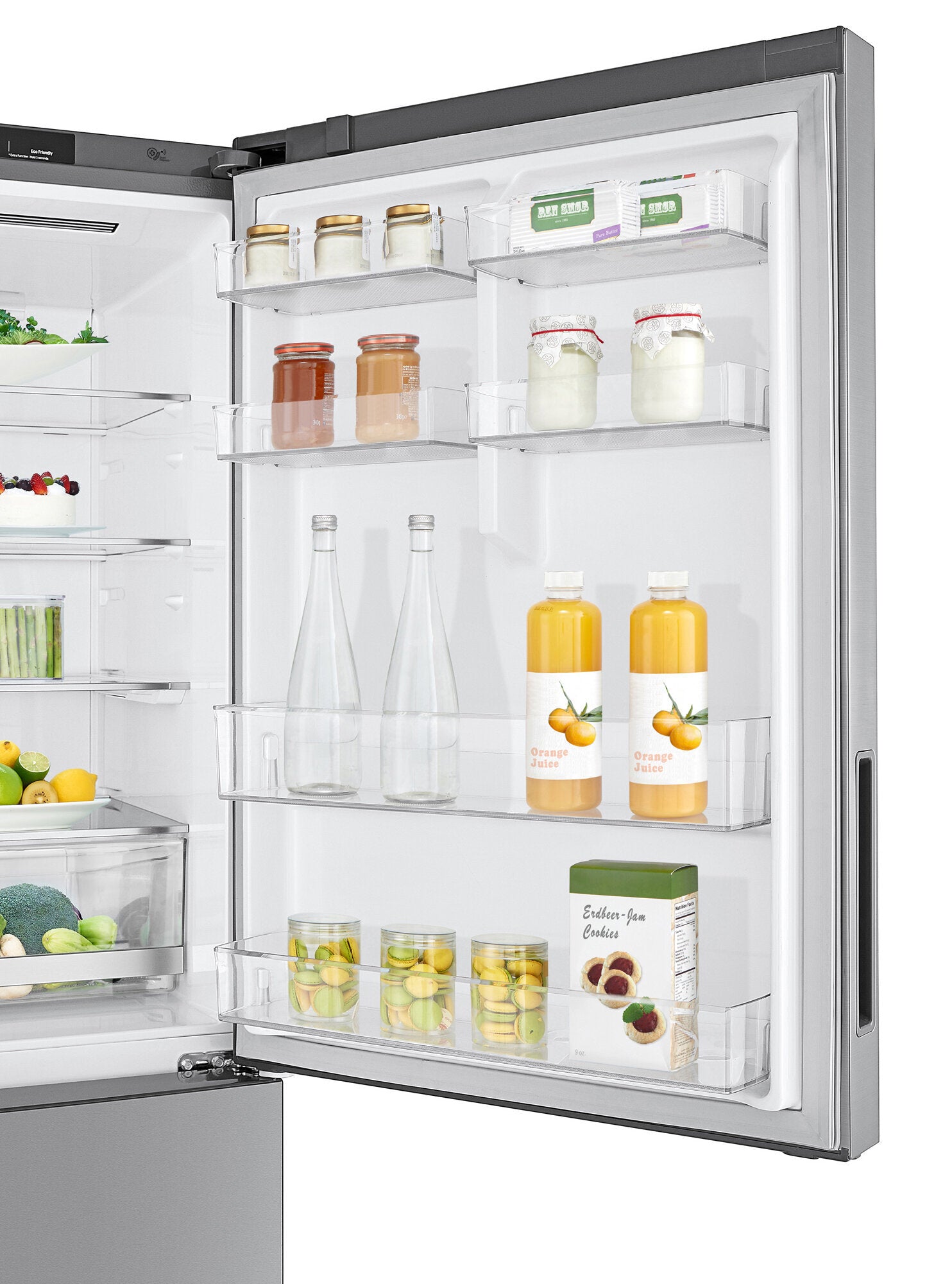 LG 420L Bottom Mount Refrigerator with Freezer - Stainless Steel GB-455PL - Energy Efficient French Door Fridge for Modern Kitchen & Home Use