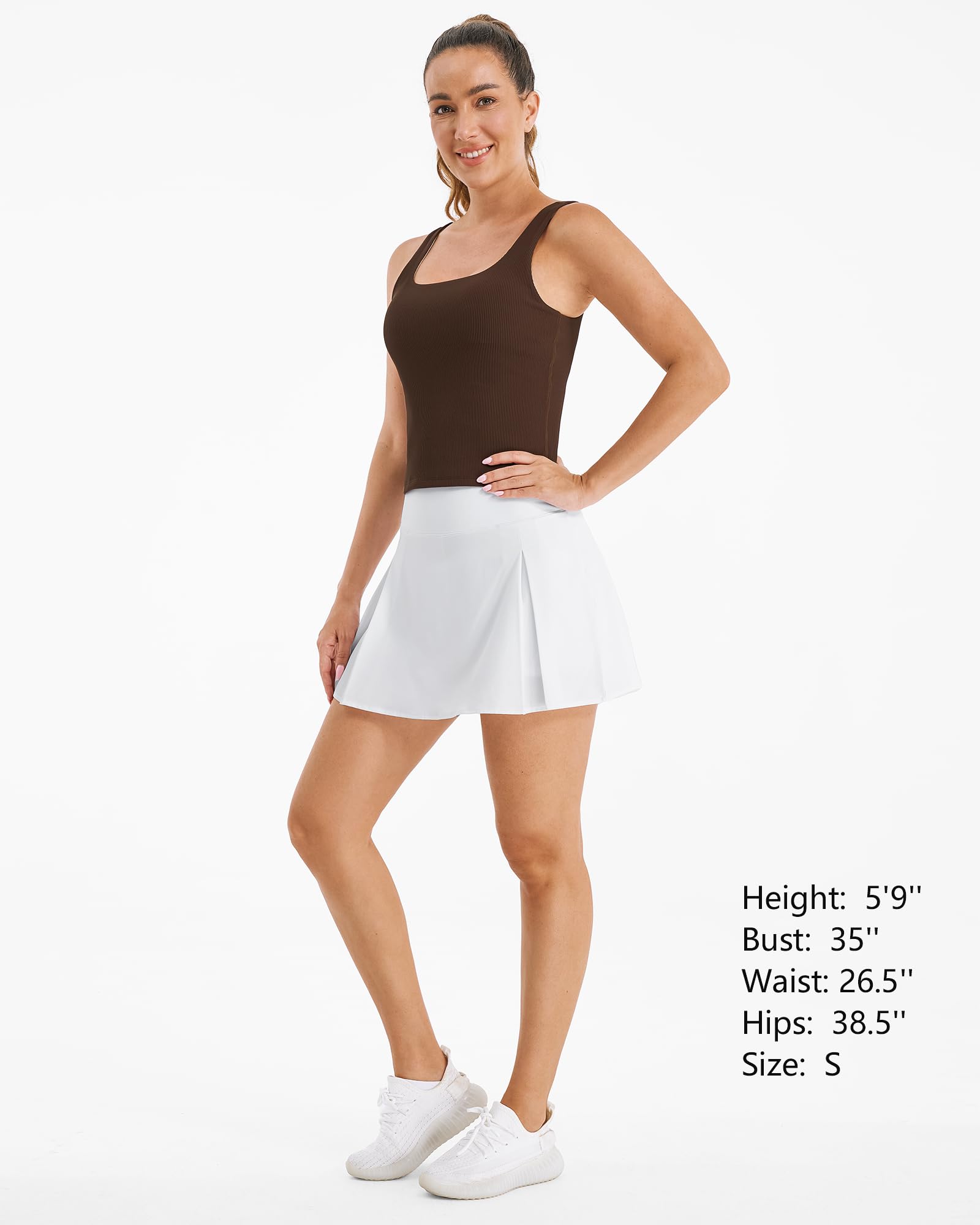 Stelle Women's Ribbed Seamless Padded Tank Top - Workout Crop Top with Square Neck & Sleeveless Design for Yoga, Running & Gym | Basic Cami Shirt for Women