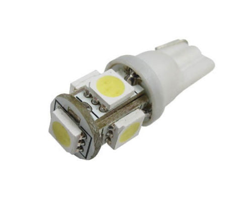 1pc Xenon White 5 SMD T10 168 175 194 2825 LED Bulb - Perfect for License Plate, Dome, Cargo, and Interior Car Lighting